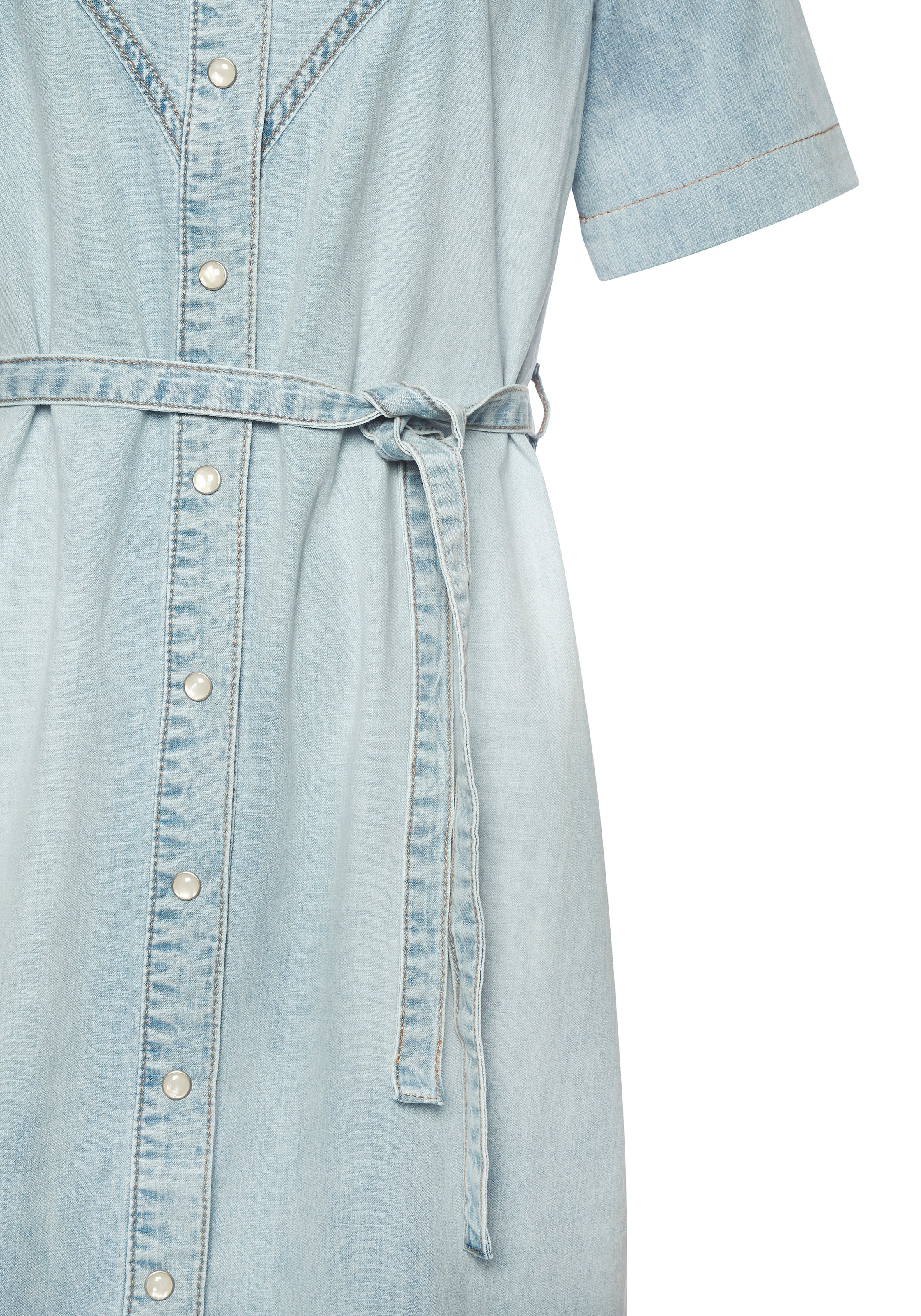 LASCANA Jeanskleid mit Bindegürtel,  Ohne Taschen in softer Denimqualität