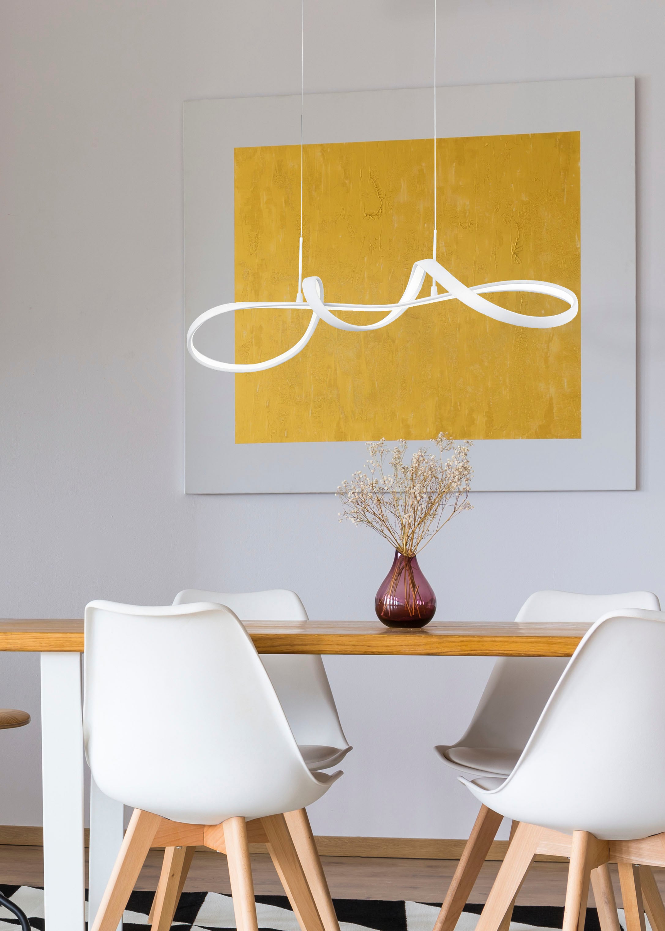 REALITY Leuchten LED Pendelleuchte »Perugia«, 1 flammig, Leuchtmittel LED-Board | LED fest integriert, Deko Hängelampe höhenverstellbar dimmbar neutralweiß 4000K, 4500 Lumen