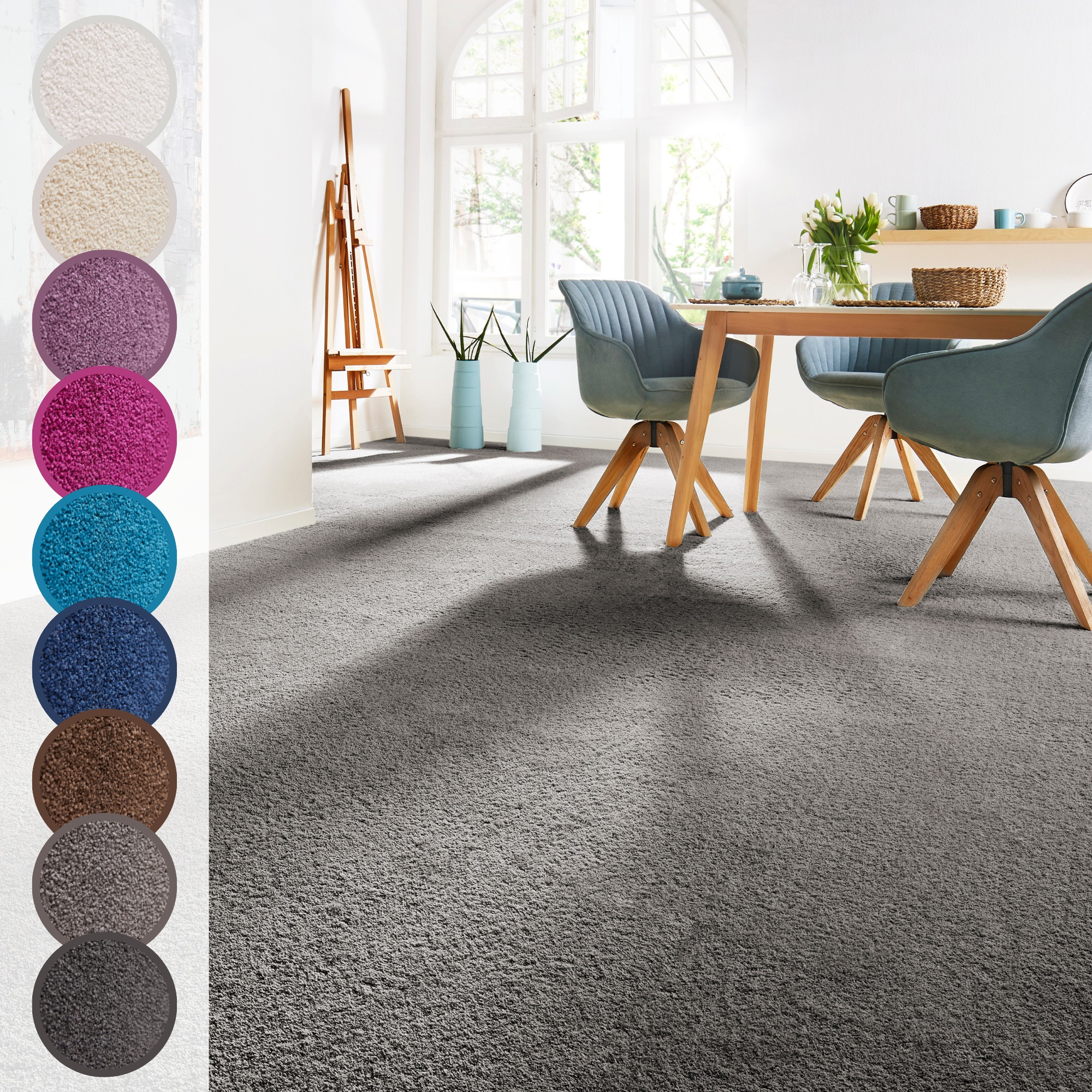 Andiamo Teppichboden »Sophie, Frisee-Velours, Made in Netherlands«, rechtec günstig online kaufen