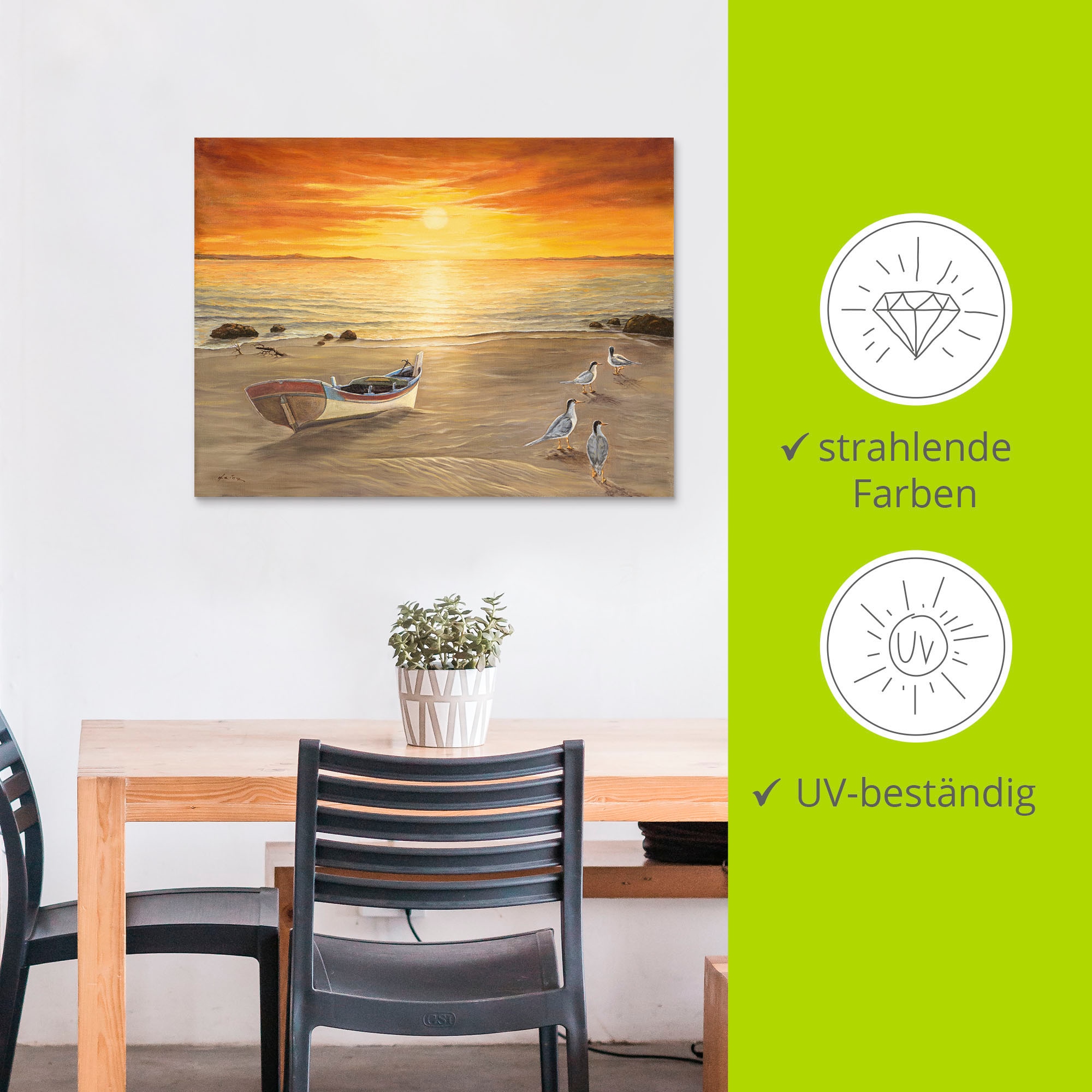 Artland Wandbild »Möwen«, Sonnenaufgang & -untergang, (1 St.), als Alubild, Outdoorbild, Leinwandbild, Poster in verschied. Größen