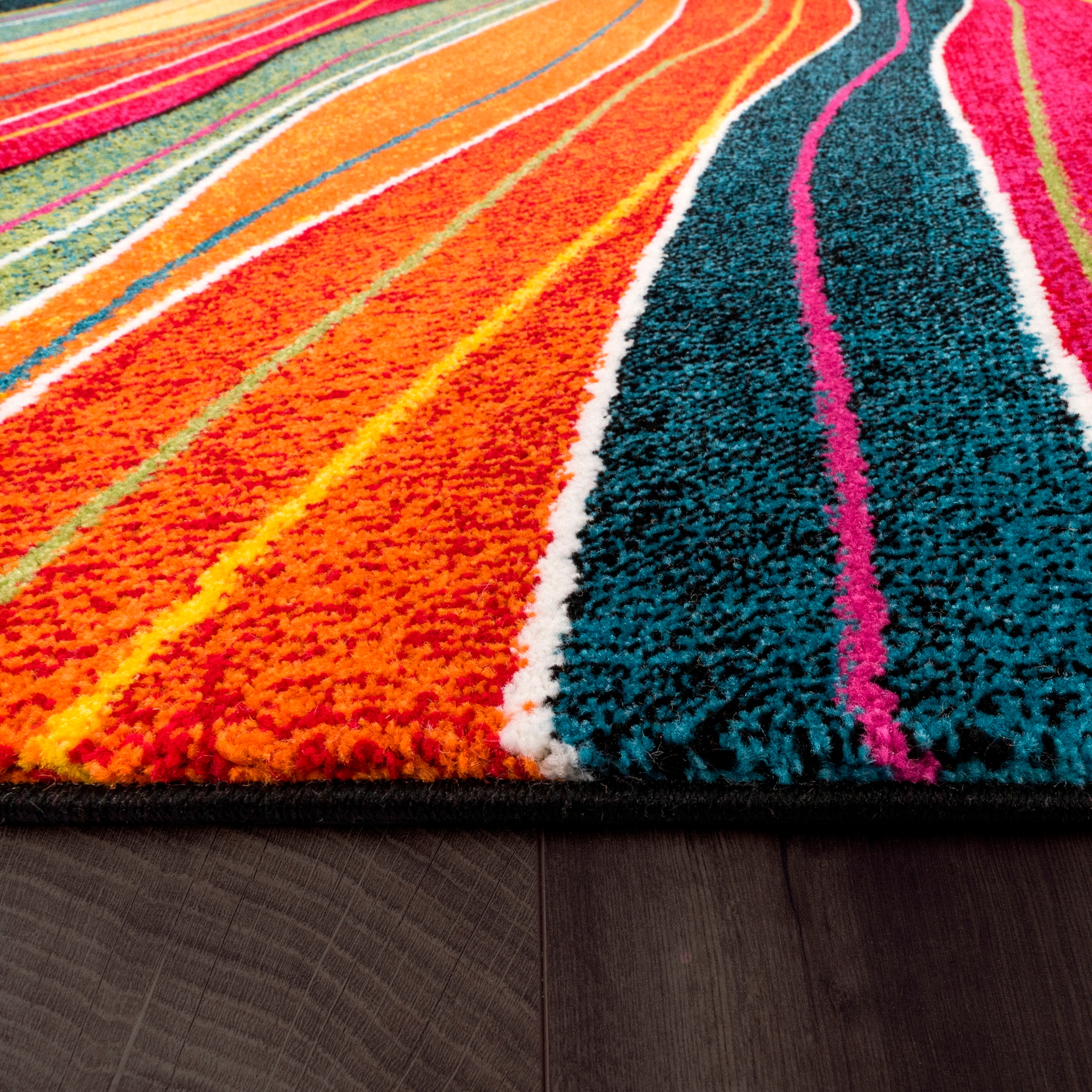 Paco Home Teppich »Canvas 773«, rechteckig, 16 mm Höhe, Kurzflor, moderner Streifen, ideal im Wohnzimmer & Schlafzimmer