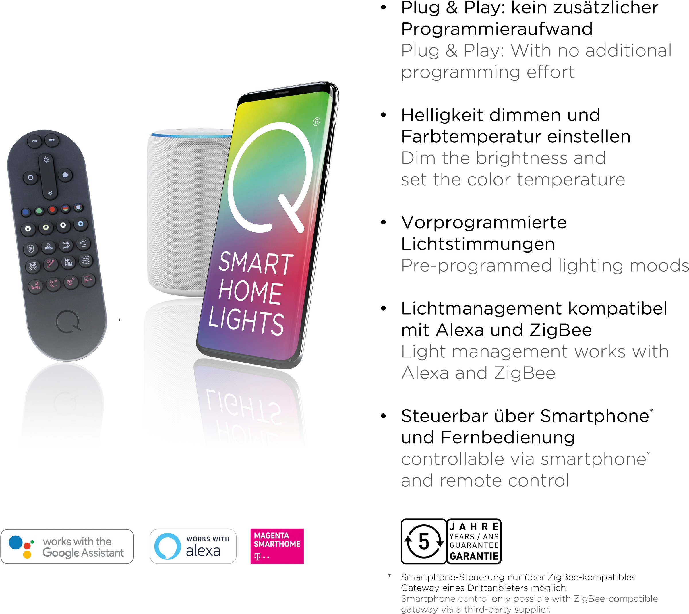 Neuhaus Q SMART HOME LIGHTS LED Deckenleuchte »Q-SWING« LED-Board 1 Stk. warmweiß - kaltweiß