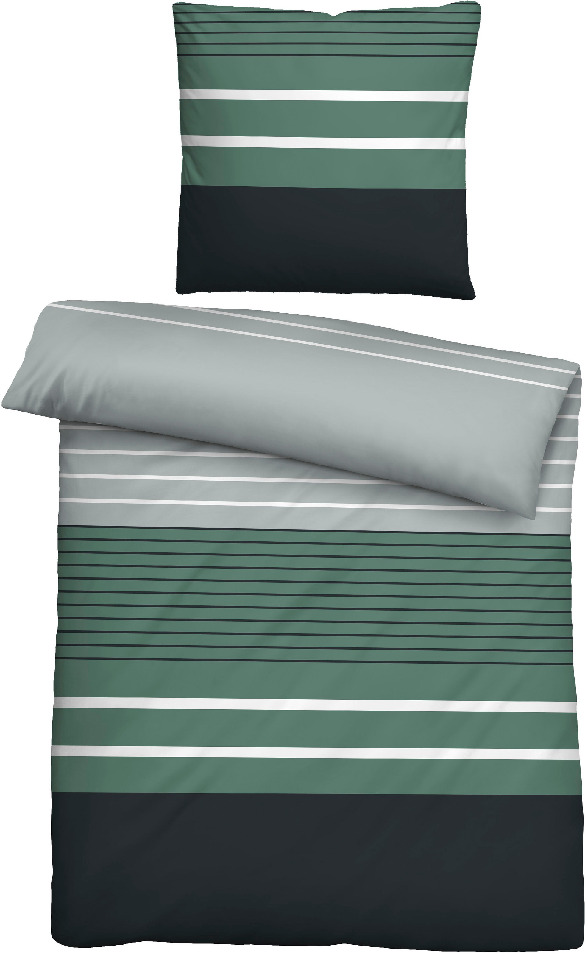 Biberna Bettwäsche »Fenja in Gr. 135x200, 155x220 oder 200x200 cm«, Bettwäsche aus Baumwolle in Satin-Qualität, Bettwäsche mit Streifen