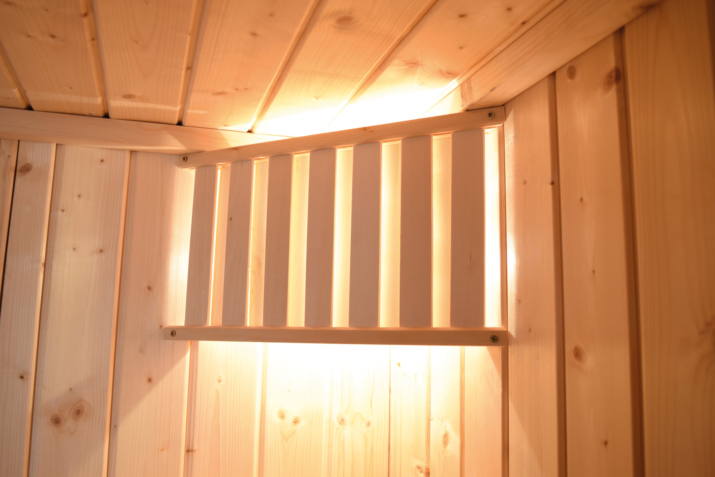 weka Sauna »Massivholz-Elementsauna LAUK« Blockbohlen,vorgefertigte Elemente, moderne Ganzglastür