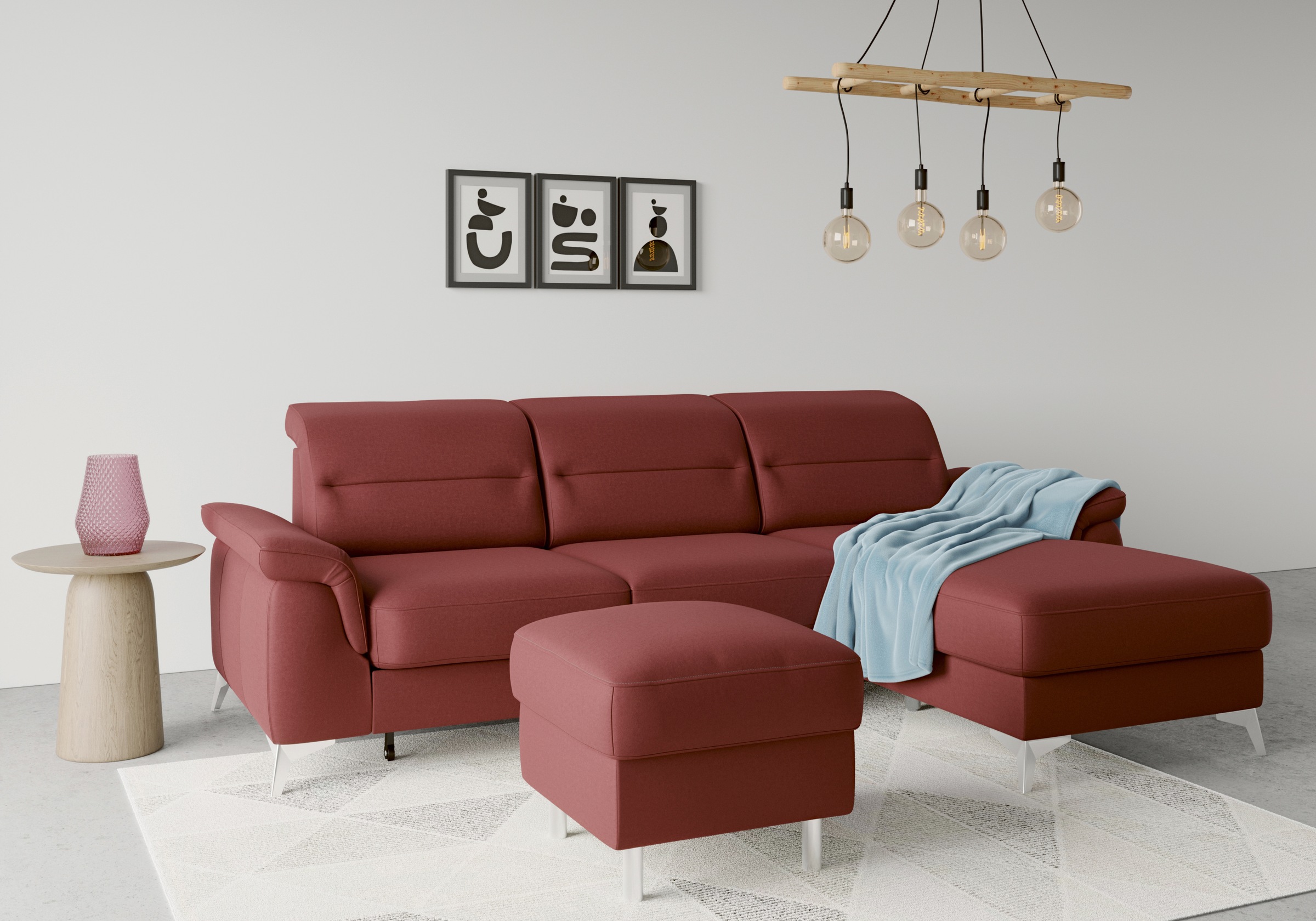 sit&more Ecksofa »Sinatra L-Form«, mit Recamiere, optinal mit Kopfteilverstellung und Armteilfunktion