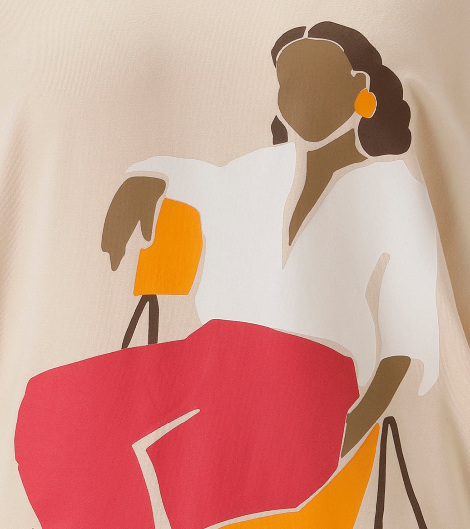 Aniston SELECTED Fledermausshirt, vorne mit großflächigem, femininem Frontdruck - NEUE KOLLEKTION