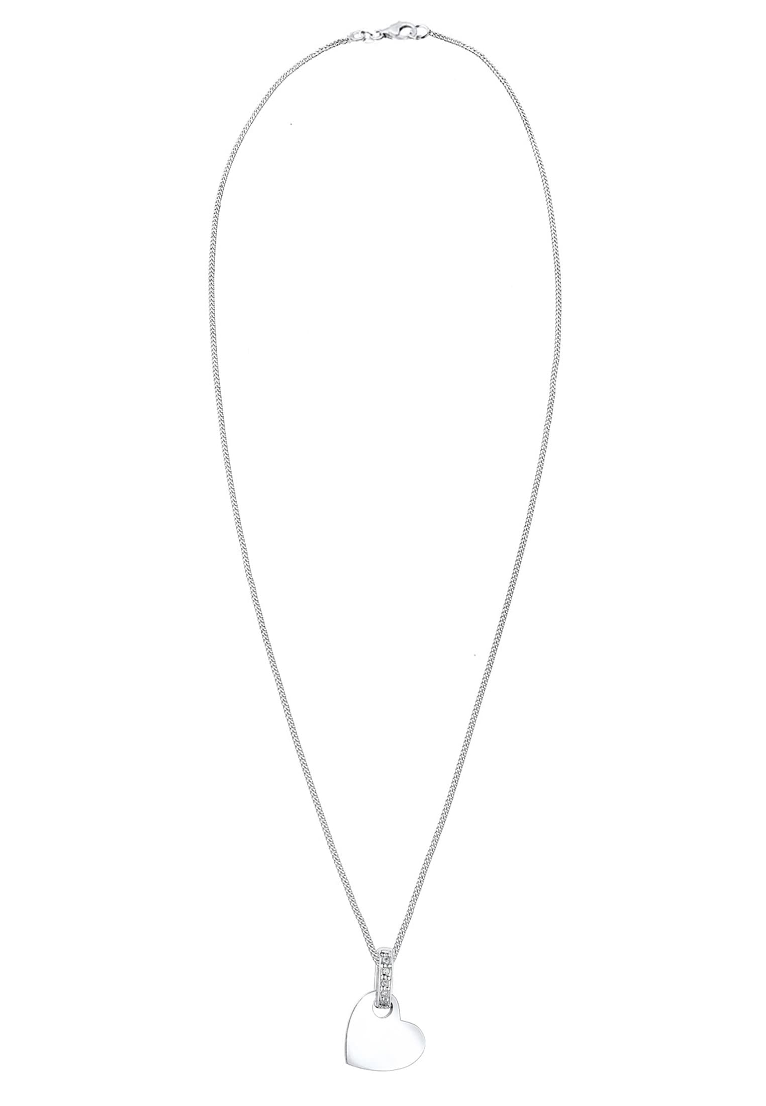 Elli DIAMONDS Collierkettchen »Herz Liebe Diamant (0.025 ct.) 925 Silber«