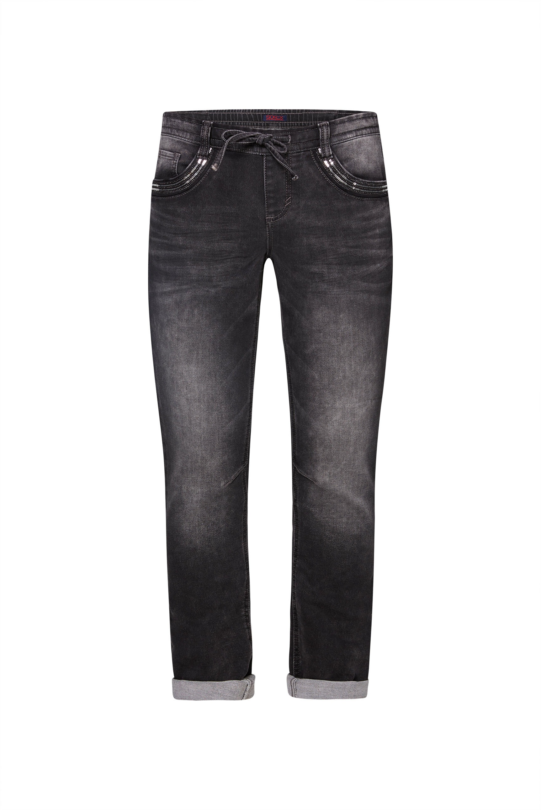 SOCCX Boyfriend-Jeans, mit Gummizug hinten am Bund