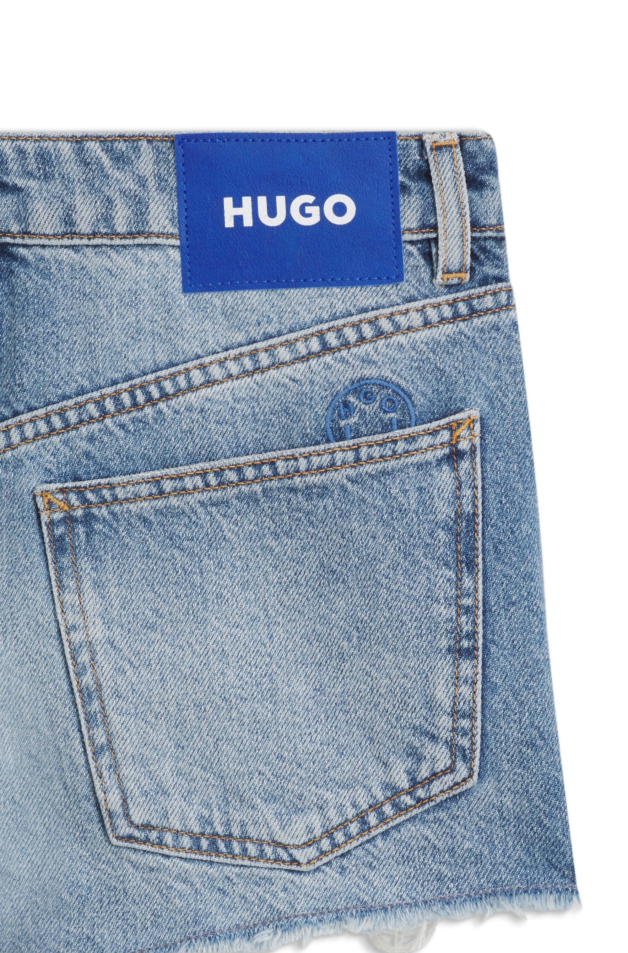 HUGO Blue Jeansshorts »Galimon« mit Destroyed-Effekten, Mid Rise