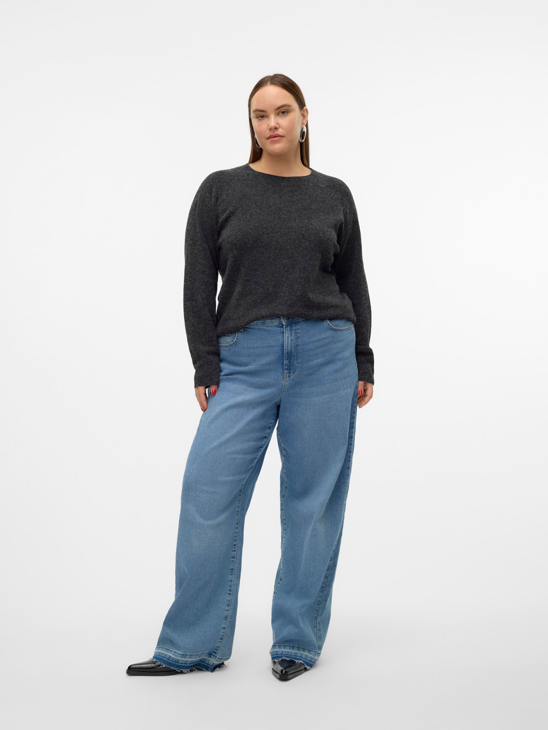 Vero Moda Curve Rundhalspullover »VMCDOFFY LS O-NECK BLOUSE GA NOOS CUR«