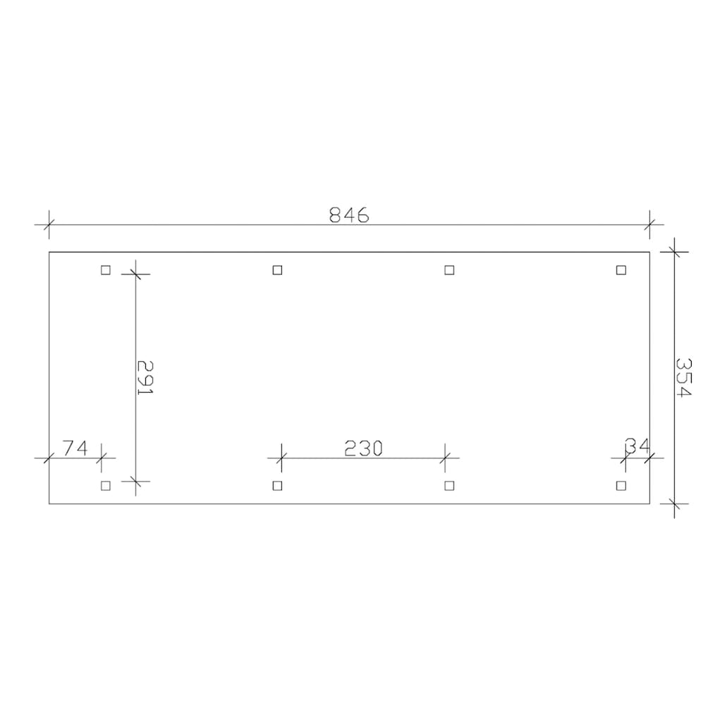 Skanholz Einzelcarport »Emsland«, Leimholz-Nordisches Fichtenholz, 291 cm, natur