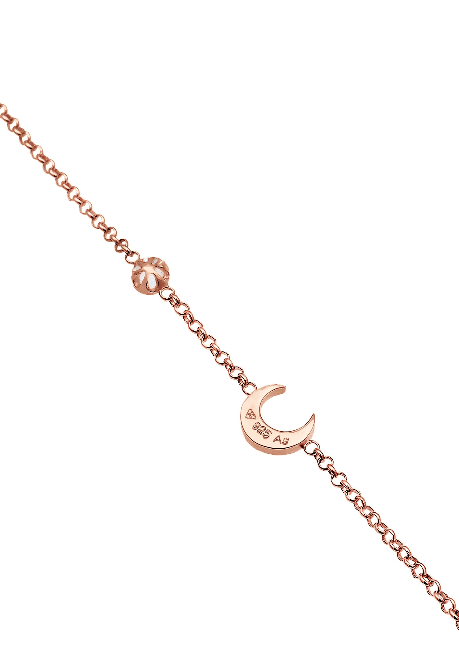 Elli Armband »Halbmond und Mondstein 925 Silber vergoldet«