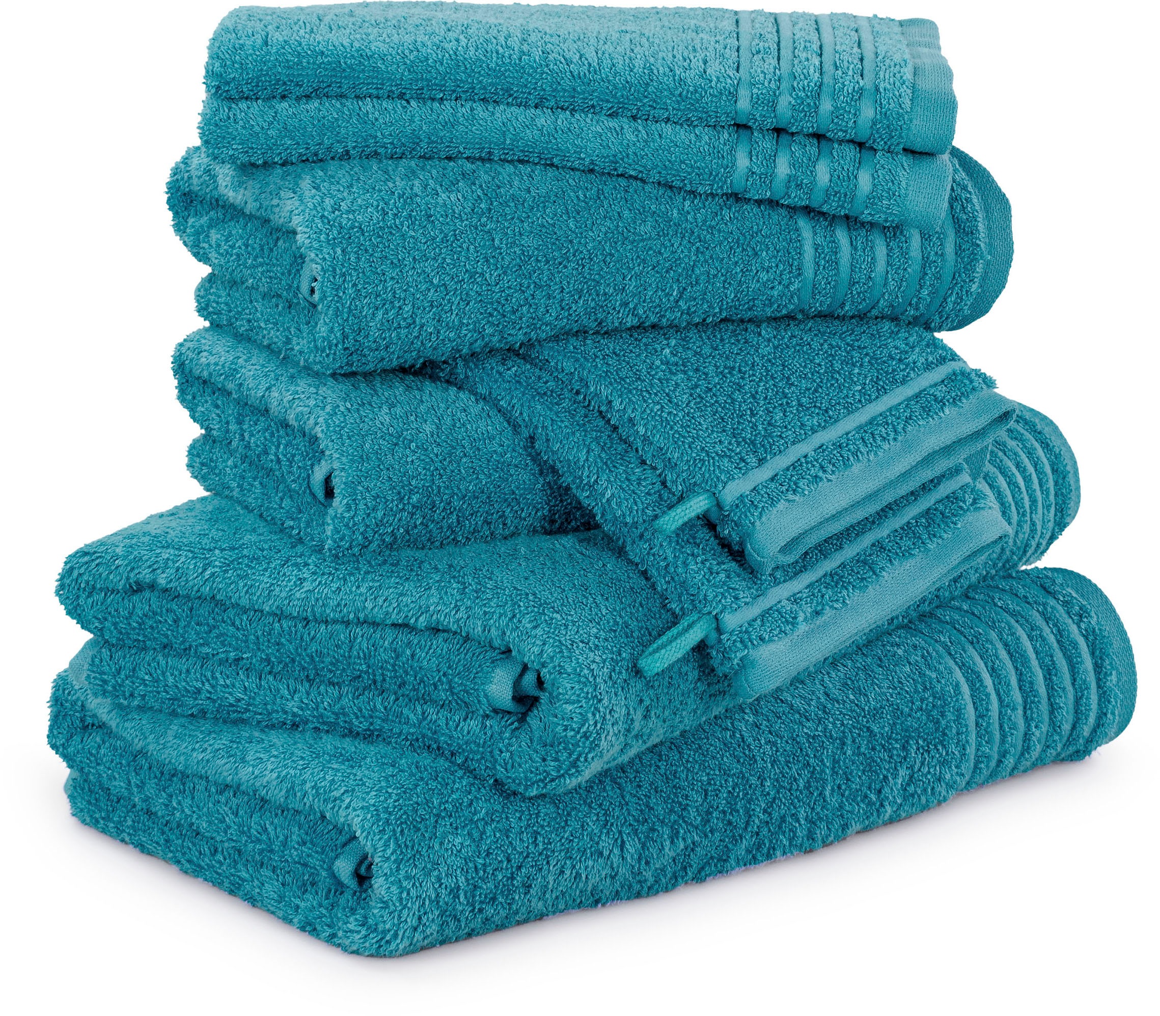 Handtuch Set »New Classic« 8 Stk. Walkfrottier Waschhandschuhen, Gäste-, Hand- und Duschtüchern, 100% Baumwolle blau Walkfrottier, Obermaterial: 100% 