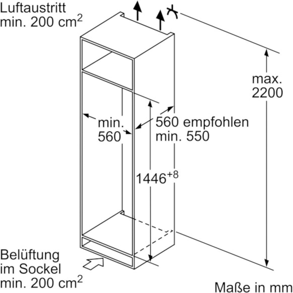 SIEMENS Einbaukühlgefrierkombination »KI67VVSF0«, KI67VVSF0, 144,6 cm hoch, 54,1 cm breit