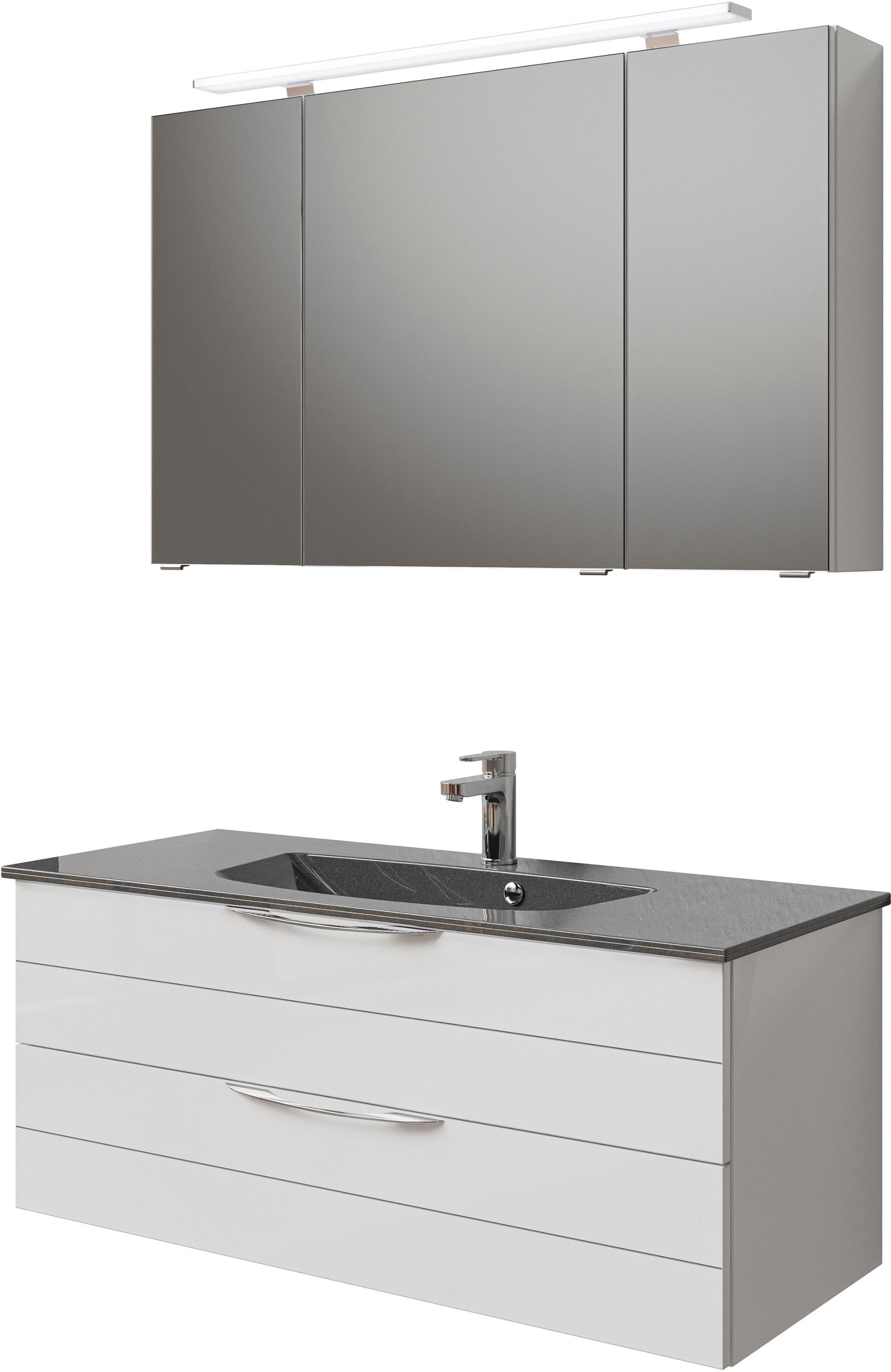 Saphir Badmöbel-Set »Serie 6025 2-teilig Mineralmarmor-Waschtisch mit LED-S günstig online kaufen