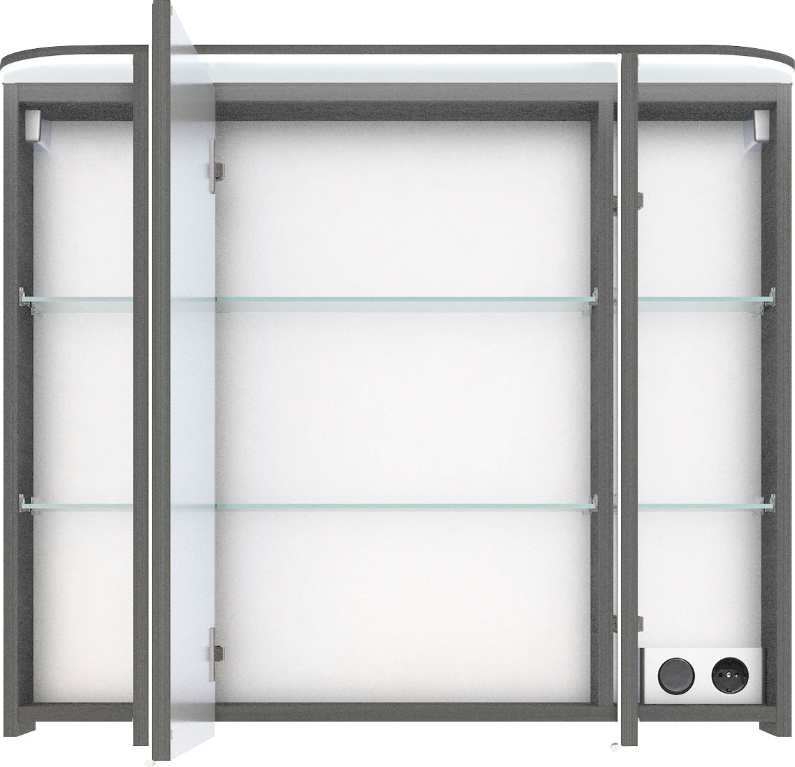 Saphir Badmöbel-Set »Balto Sprint 2-teilig, Mineralmarmor-Waschtisch mit LED-Spiegelschrank«, (2 St.), Badezimmer Set 92 cm breit, inkl. Türdämpfer, 3 Türen, 2 Schubladen