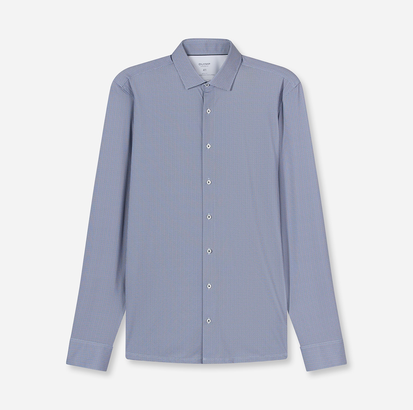 OLYMP Langarmhemd »Level Five 24/Seven« Businesshemd, body fit, Modern Kentkragen, Jersey, bügelleicht