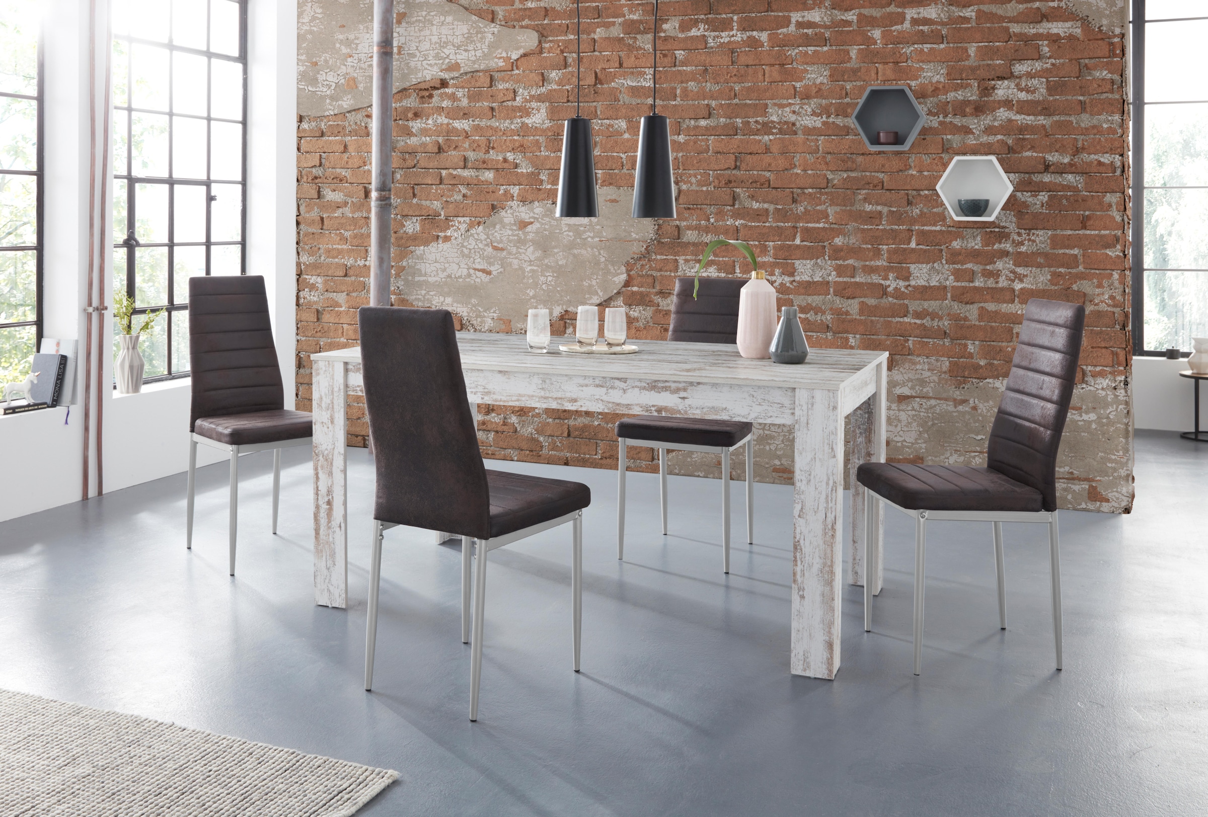 INOSIGN Essgruppe »Lynn160/Kate« Set, 5 Stk. tlg. Tisch mit 4 Stühlen günstig online kaufen