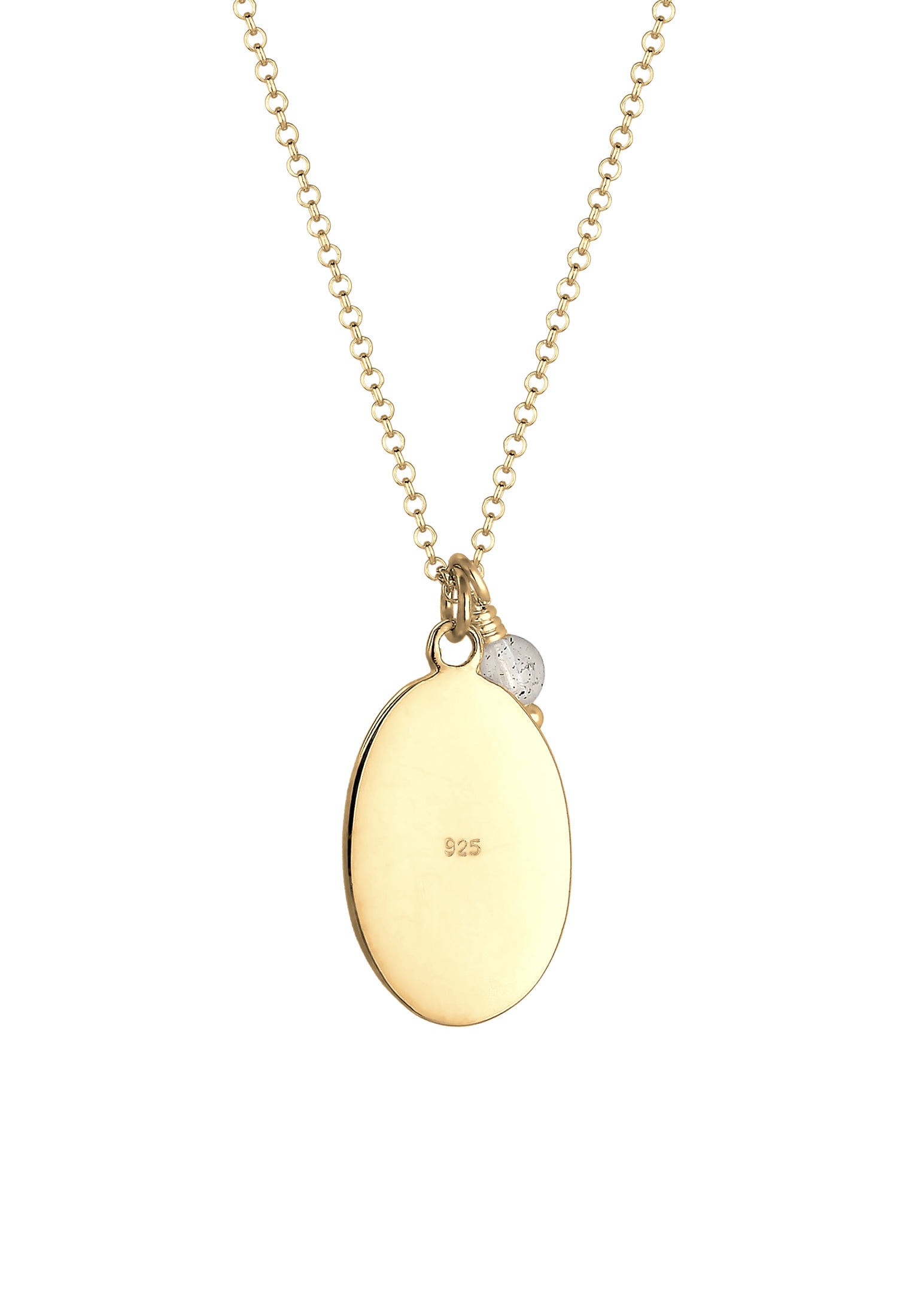 Elli Collierkettchen »Marienbild Labradorit Grau 925 Sterling Silber vergoldet«