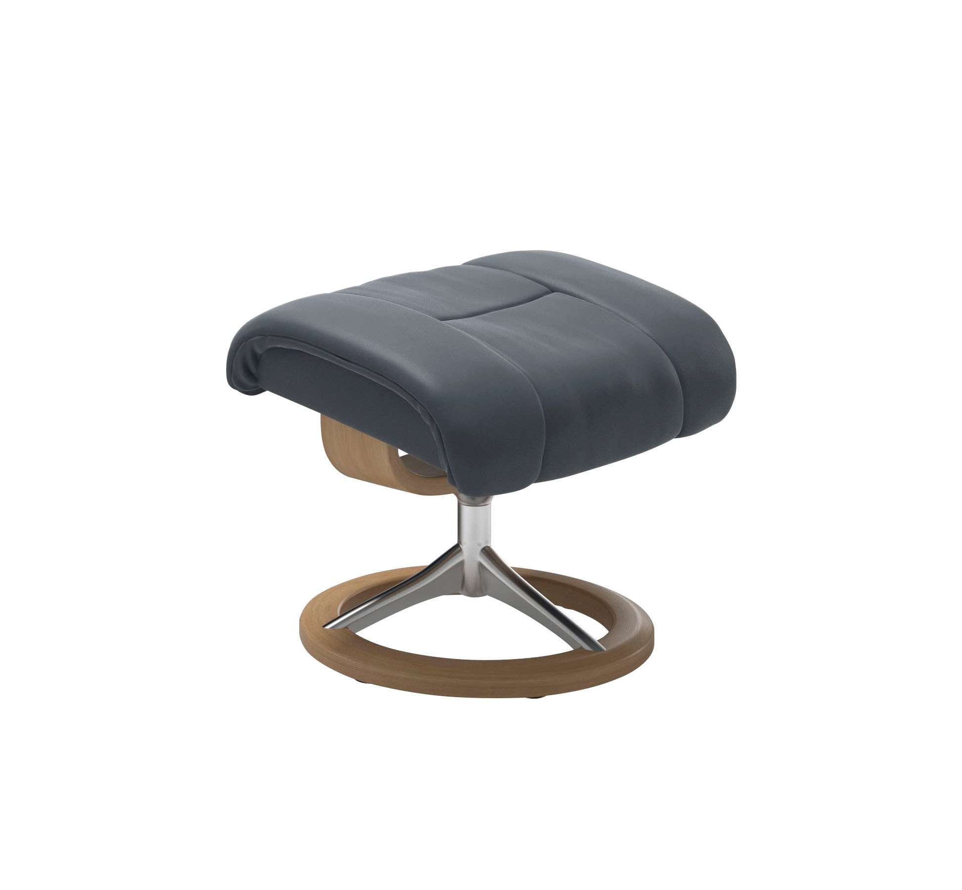 Stressless® Relaxsessel »Reno«, (Set, Relaxsessel mit Hocker), mit Hocker, mit Signature Base, Größe S, M & L, Gestell Eiche