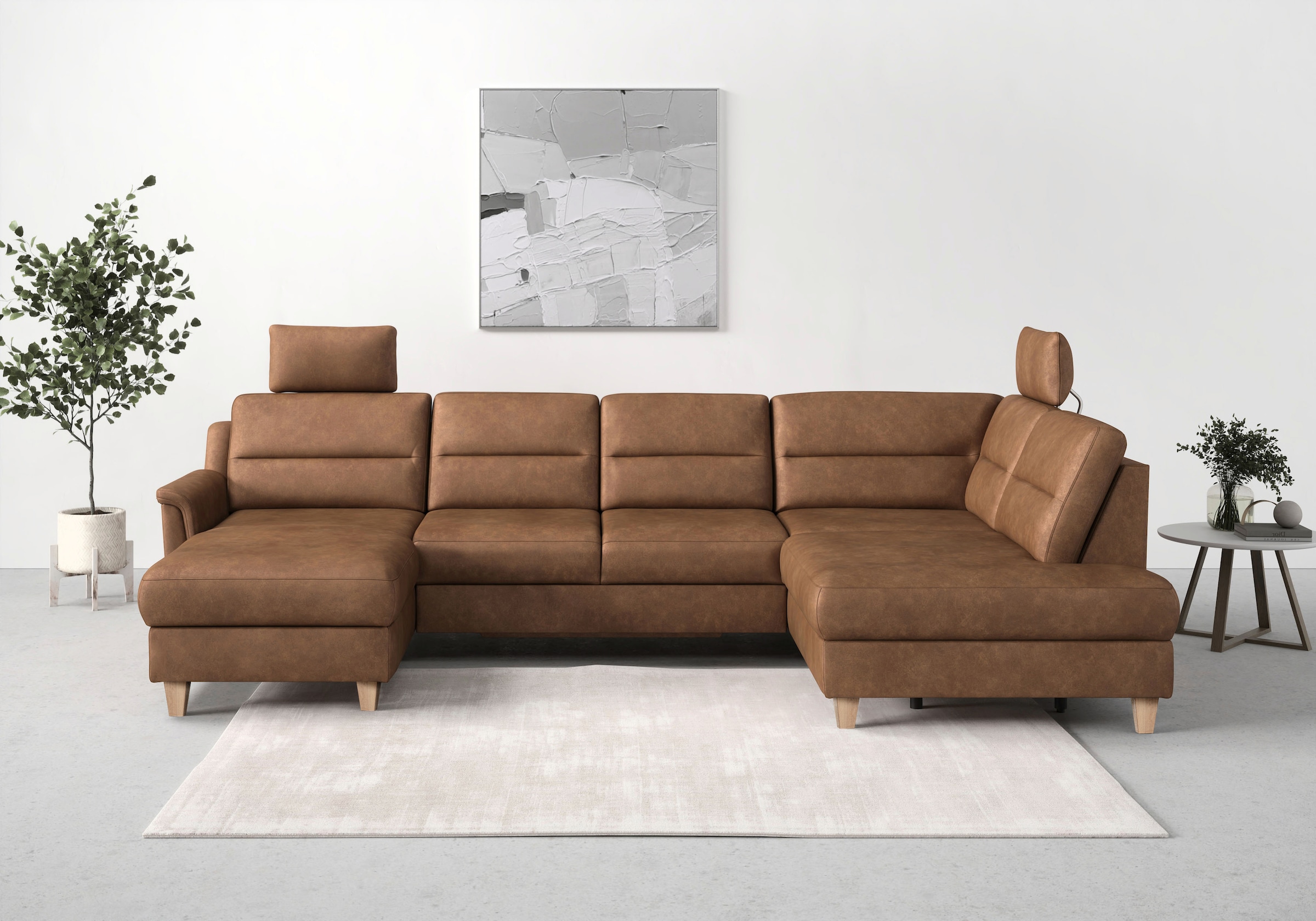 sit&more Wohnlandschaft »Farö U-Form«, inklusive Federkern, wahlweise mit Bettfunktion und Bettkasten