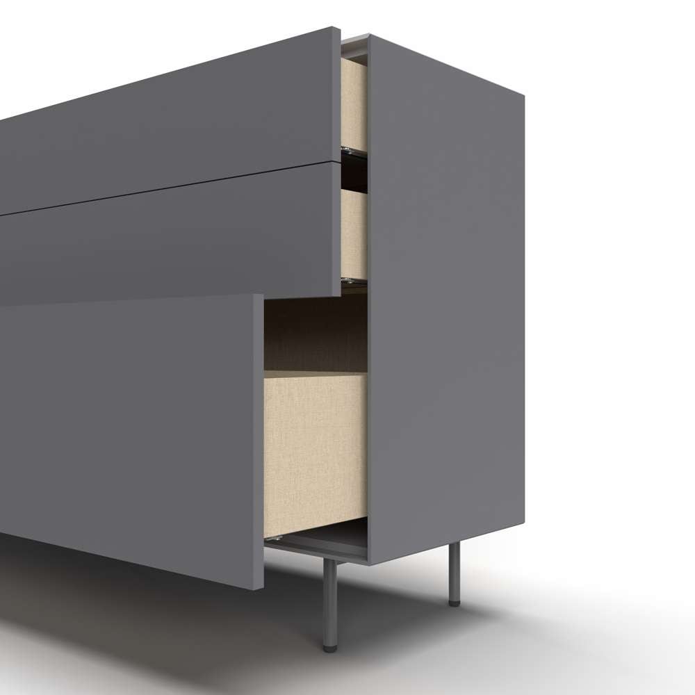 LeGer Home by Lena Gercke Sideboard »Essentials, Kommode, Anrichte, Kombikommode, Schrank mit Metallfüßen« Breite: 111 cm, UV lackiert, Push-to-open-Funktion