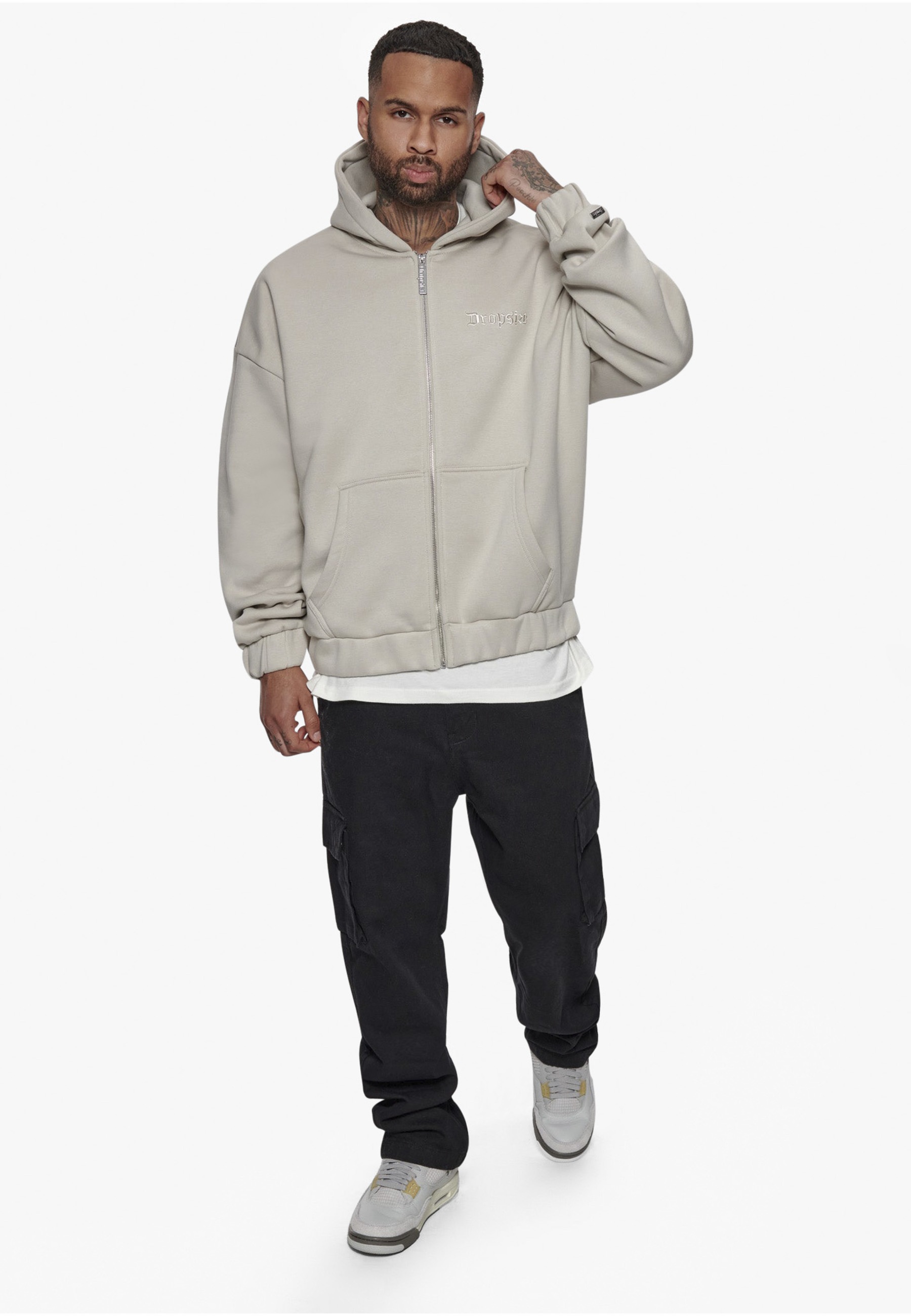 Dropsize Kapuzensweatshirt »Dropsize Herren Super Heavy Oversize Blank Zip Hoodie«, 1
