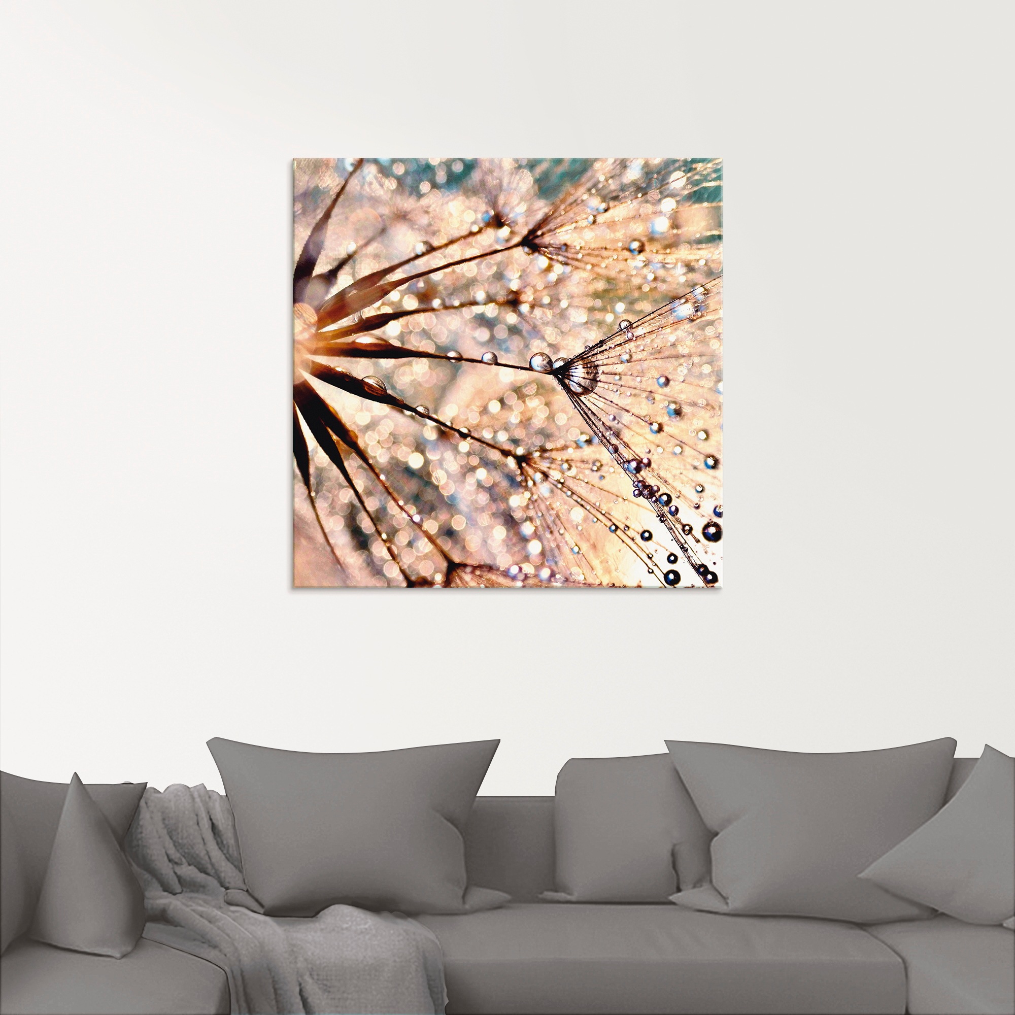 Artland Glasbild »Pusteblume - Kisses from rain«, Blumen, (1 St.), in versc günstig online kaufen