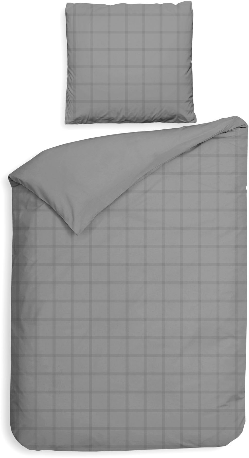 Heckett & Lane Wendebettwäsche »Diamante« 2 Stk. kariert, hochwertiges Mako-Satin, Bettwäsche ab 135x200 cm.