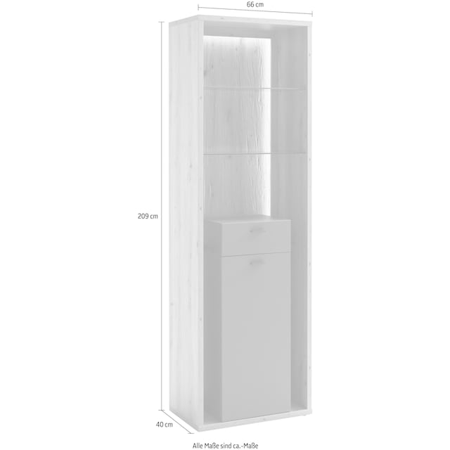 MCA furniture Vitrine »Lizzano«, Wohnzimmerschrank mit 3-D Rückwand,  wahlweise mit Beleuchtung auf Raten kaufen