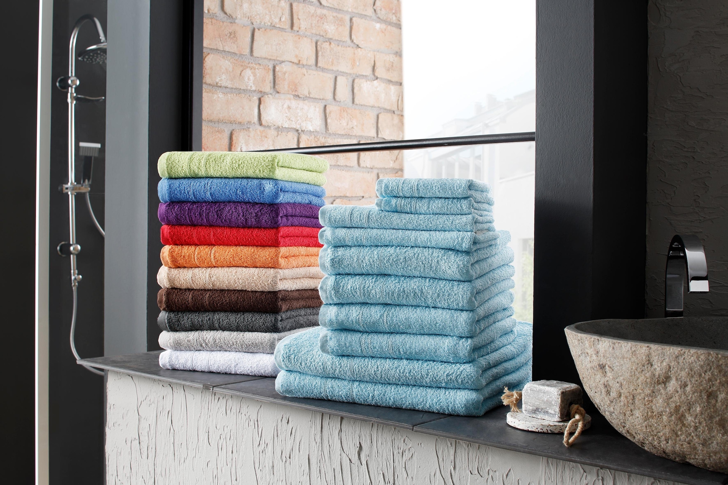 my home Handtuch Set »Inga«, Set, und 100% bestellen Handtuchset bequem Handtücher aus mit feiner tlg., schnell Baumwolle Walkfrottee, 10 Bordüre