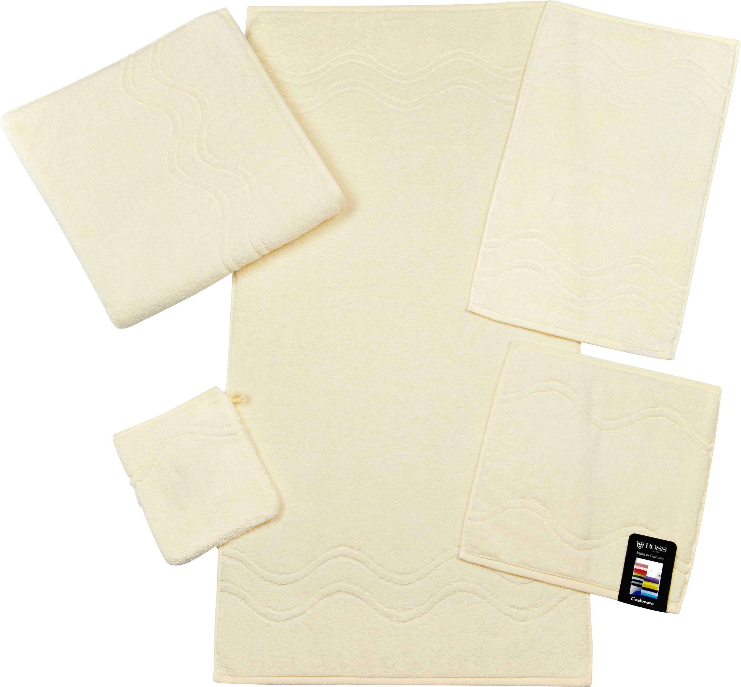 ROSS Gästehandtuch »Cashmere feeling«, (6 St.), mit Wellen-Bordüre günstig online kaufen