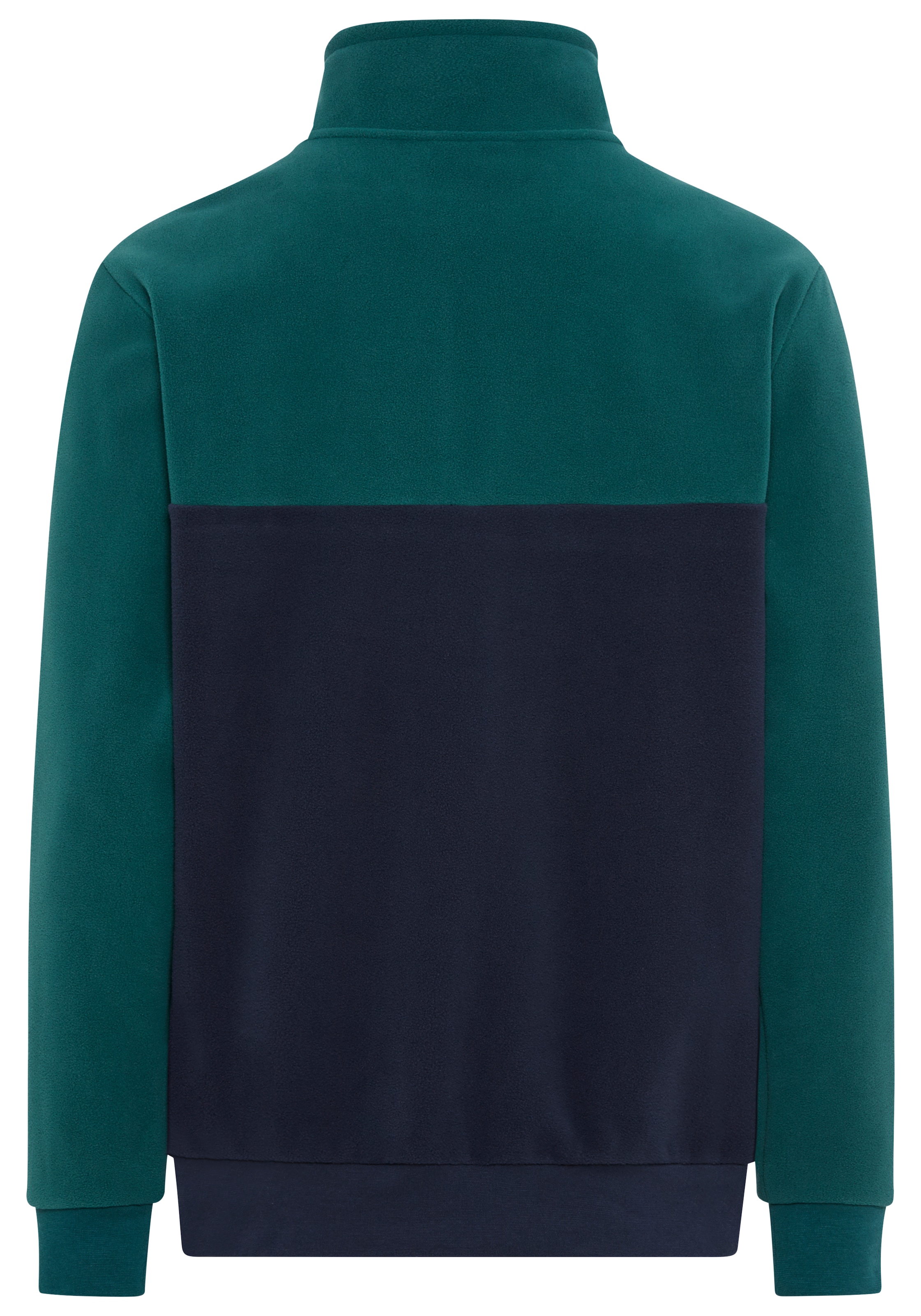 Man's World Fleecepullover, Troyer mit Kontrast-Part, ideal für den Übergang