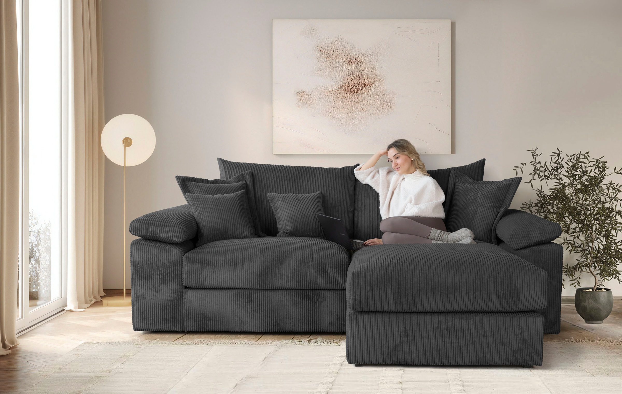Home affaire Ecksofa »Soft&Cosy XL L-Form, B: 246 cm« günstig online kaufen