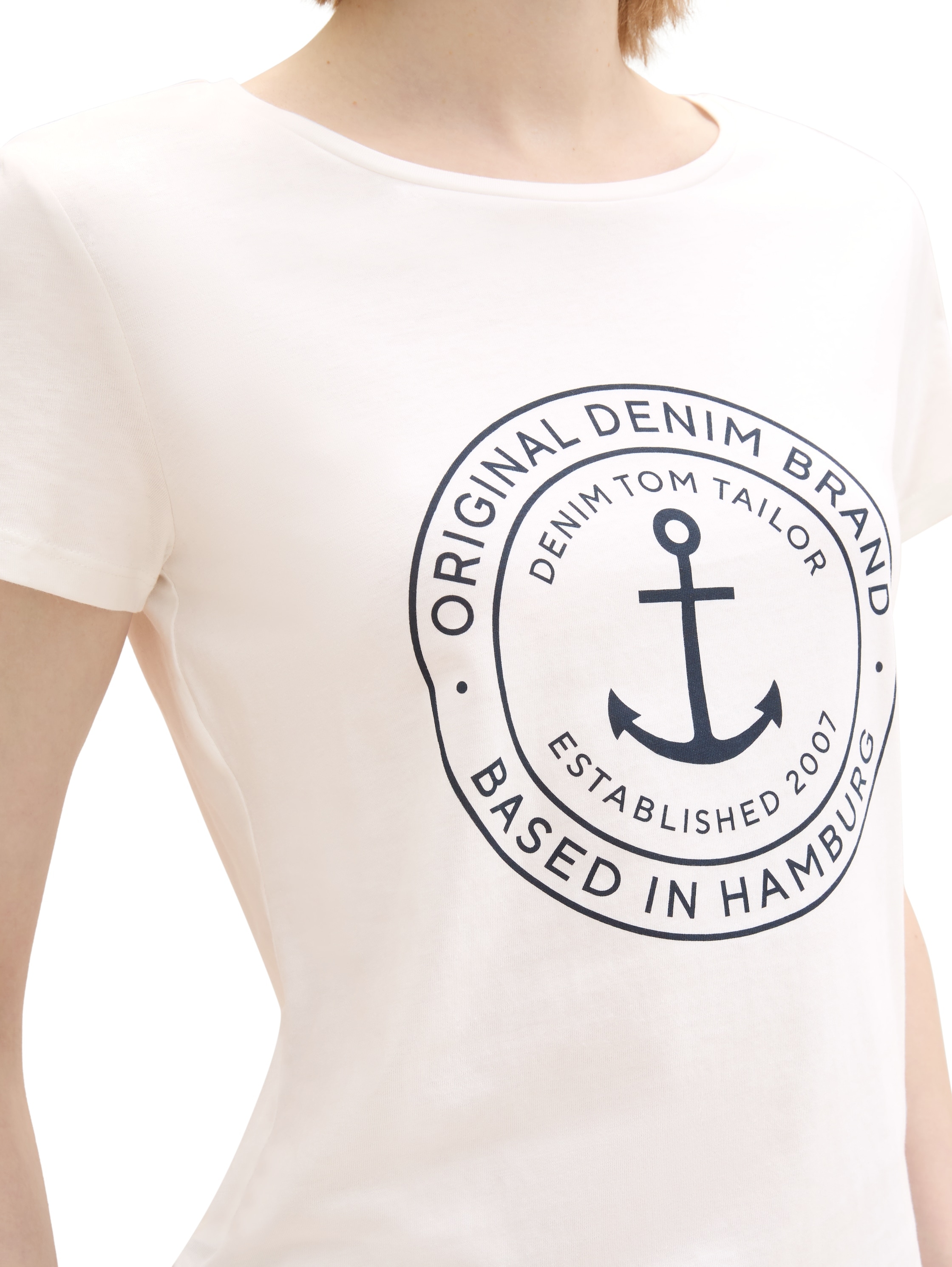 TOM TAILOR Denim T-Shirt, (Packung, 2 tlg.), Doppelpack mit Logo-Print