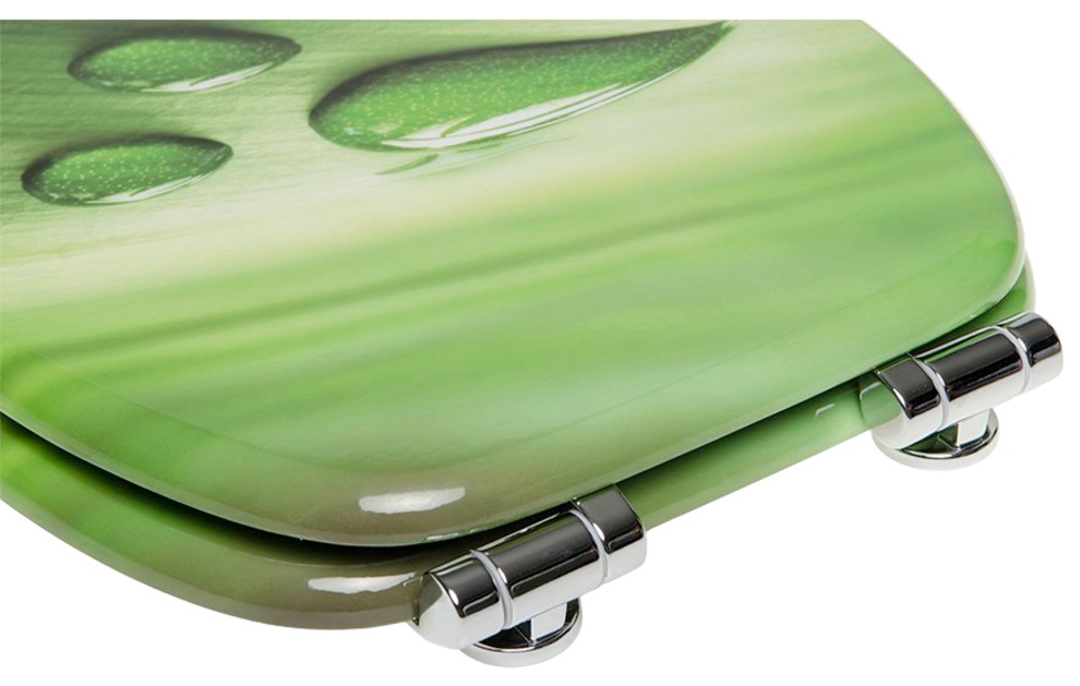 Sanilo Badaccessoire-Set »Green Leaf«, (Komplett-Set, 3 tlg.), bestehend aus WC-Sitz, Badteppich und Waschbeckenstöpsel