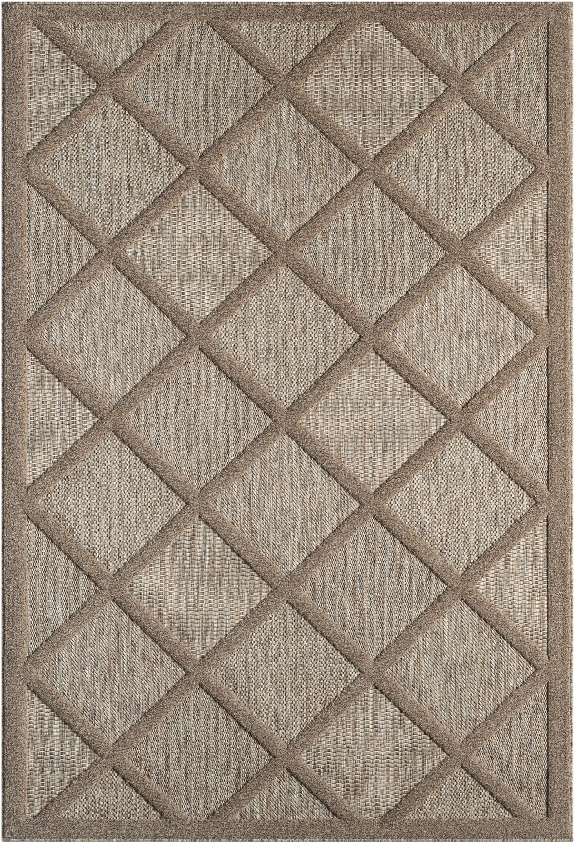 Myflair Möbel & Accessoires Teppich »Amara Lagerräumung«, rechteckig, 8 mm Höhe, Uni Farben, Hoch-Tief Effekt, Outdoor geeignet, Balkon, Terrasse