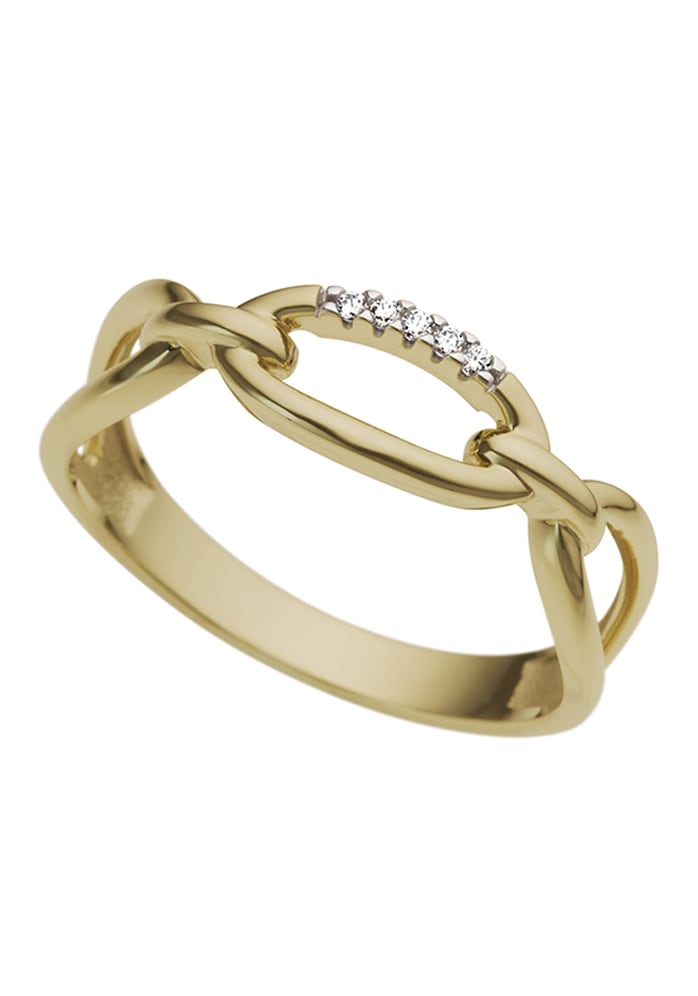 Firetti Diamantring »Schmuck Geschenk Gold 333 Damenring Goldring Kettenglied«, mit Brillanten