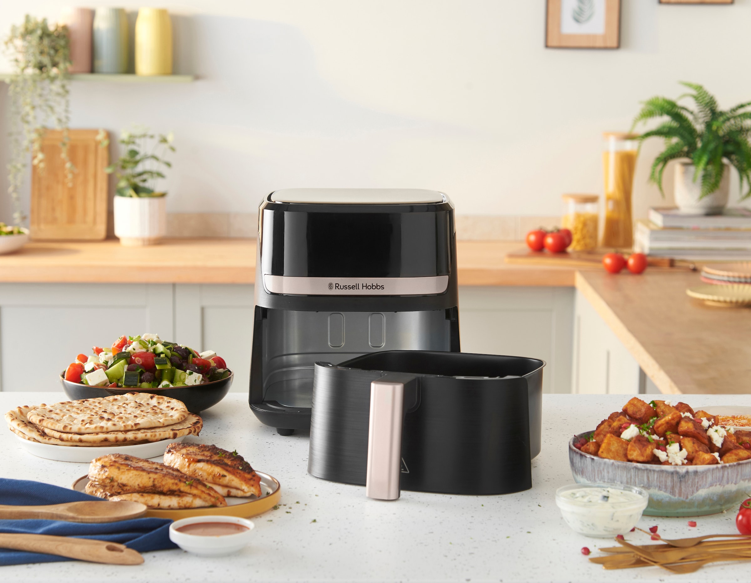 RUSSELL HOBBS Heißluftfritteuse »27610-56 SatisFry, 4,3 L«, 1300 W, Airfryer–wenig oder kein Öl erforderlich, 9 Programme, 4,3 L