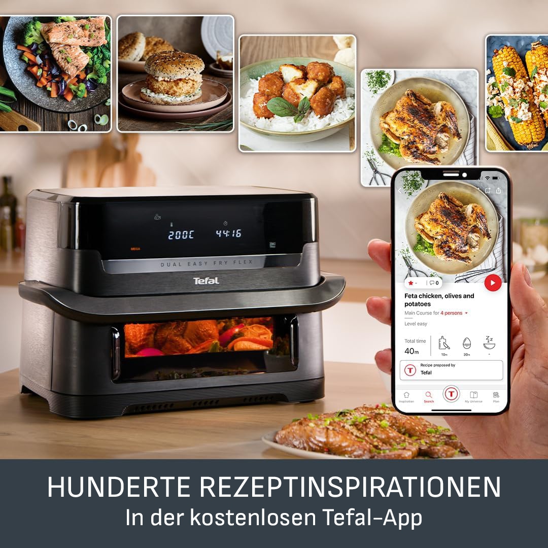 Tefal Heißluftfritteuse »EY9228 Easy Fry Flex« 2700 W 7 voreingestellte Programme, zeit- und energiesparend, EY9228