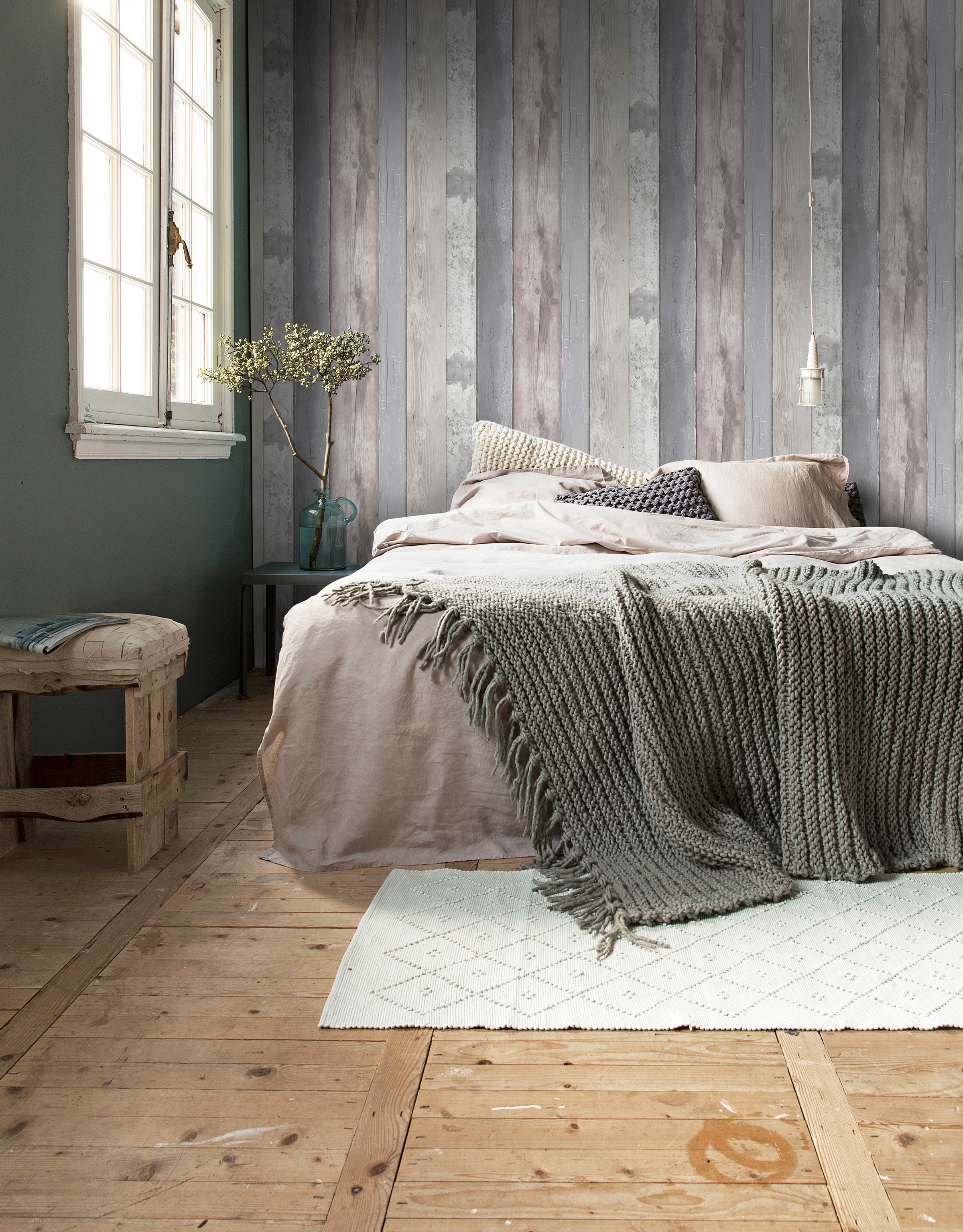 vtwonen Vliestapete »Holzbohlen«, Holz, Grau - 10m x 52cm