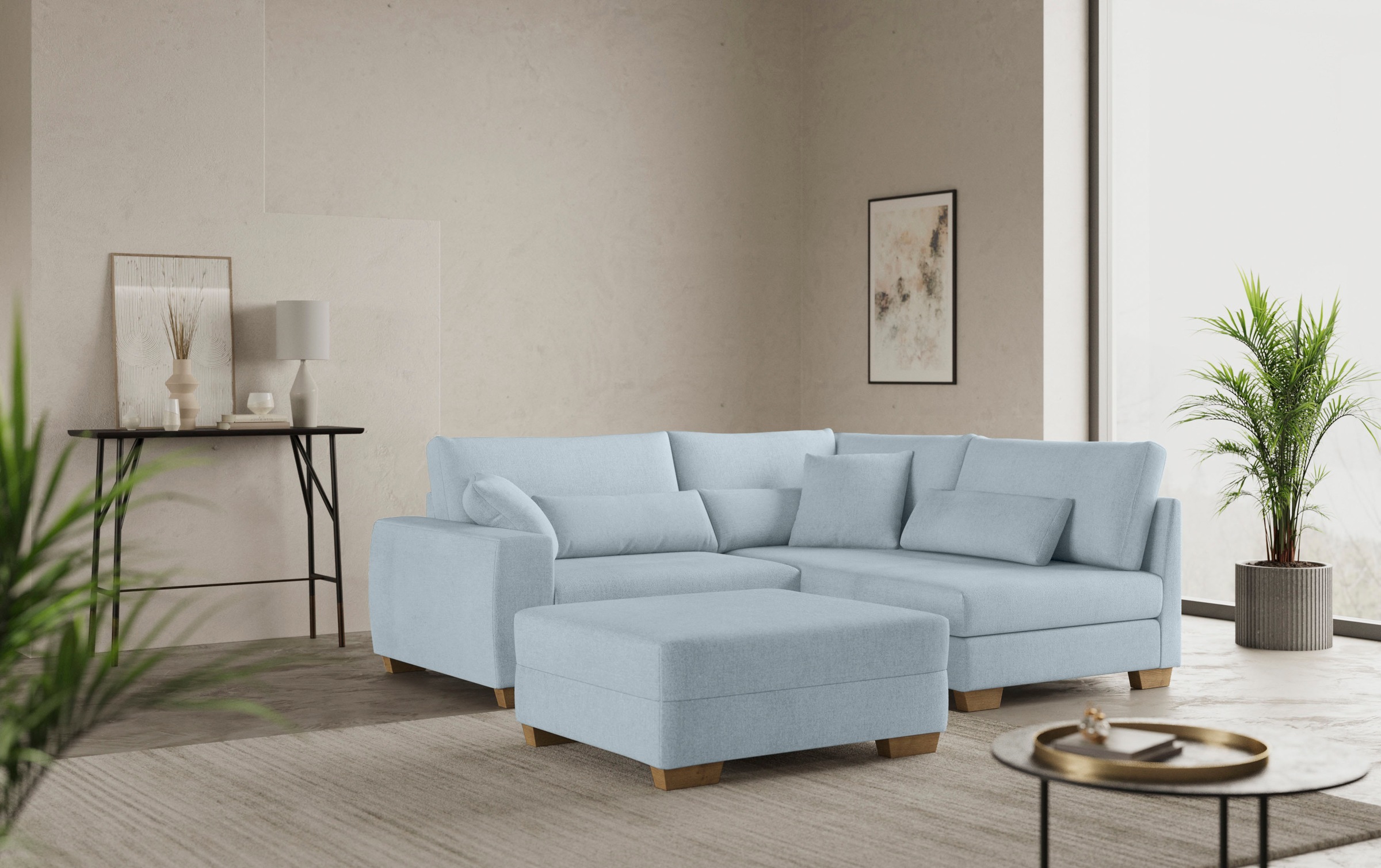 Mr. Couch Hocker »Helena«, Mit Federkern, wahlweise mit DuraSpring-Taschenfederkern