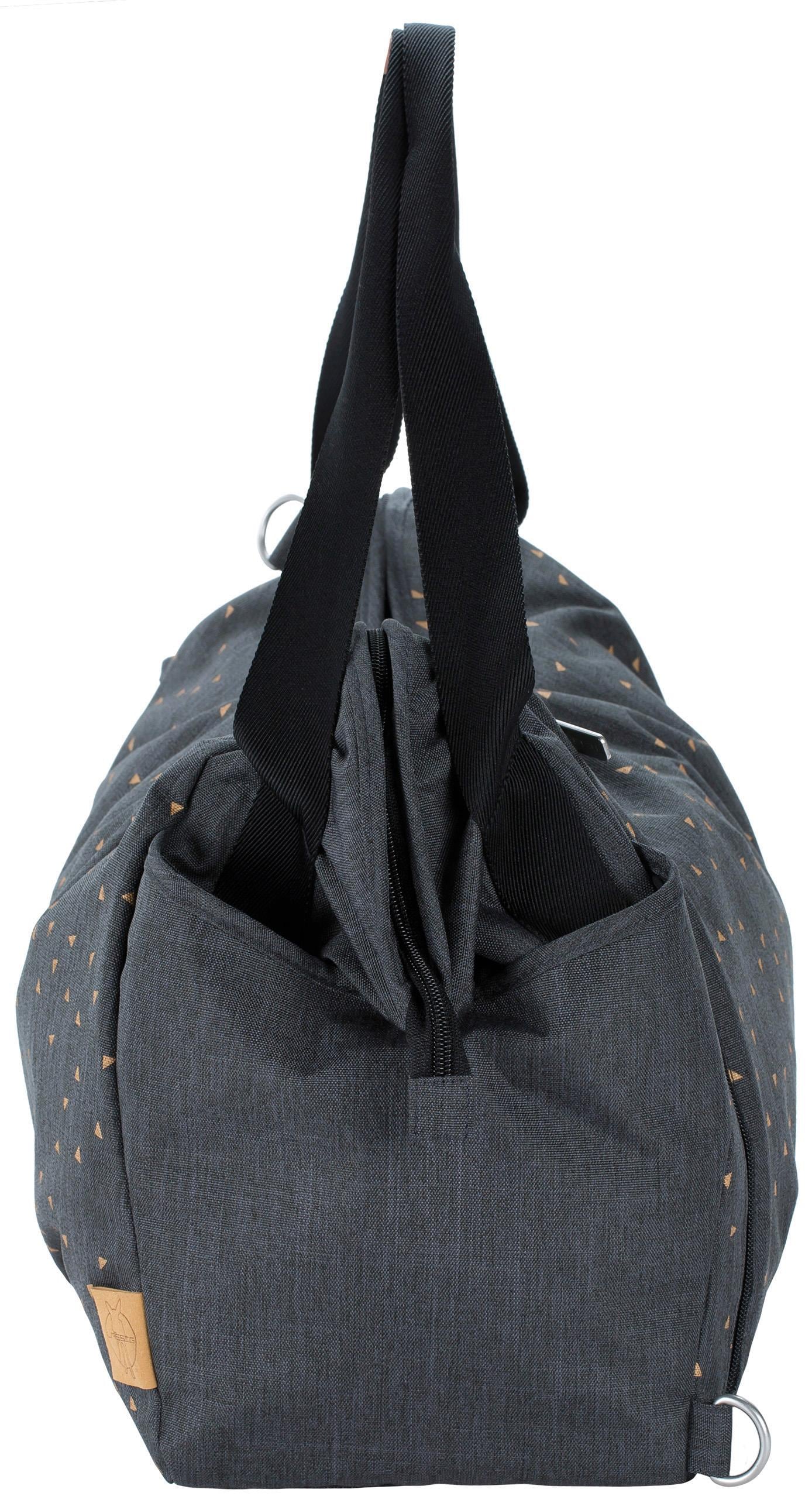 LÄSSIG Wickeltasche »Casual, Twin Bag Triangle, Dark Grey«, mit Rucksackfunktion und Wickelunterlage; PETA-approved vegan