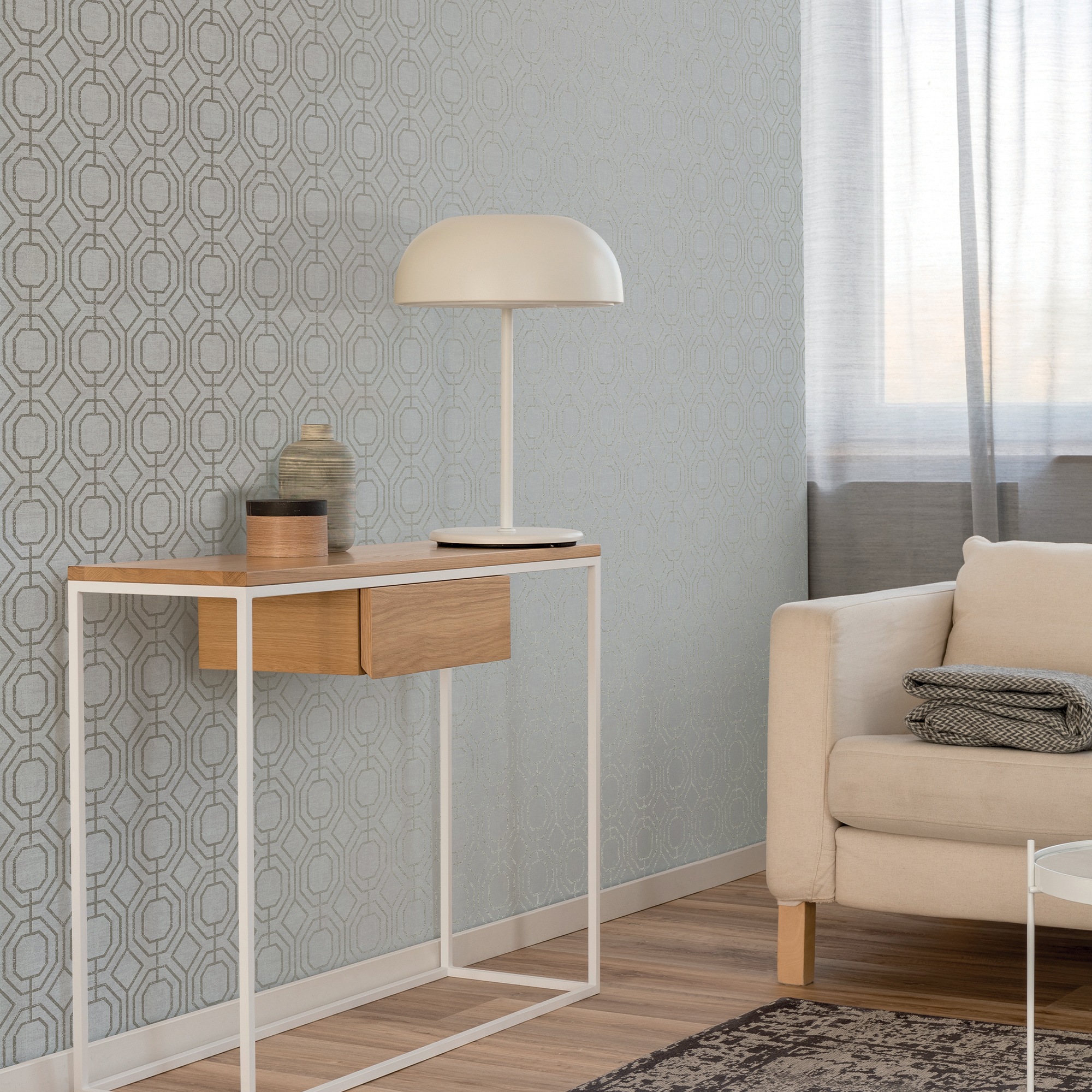 Superfresco Easy Vliestapete »Superfresco Easy - Vliestapete Luxus Geo Champagne 10mx52cm« 3D-Optik aufgeschäumt Superfresco Easy - Vliestapete Luxus Geo Champagne 10mx52cm