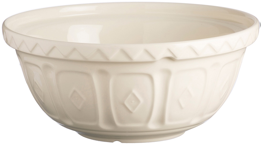 MASON CASH Rührschüssel 1 Stk. aus Steingut mit markantem Muster, auch als Obst- oder Salatschüssel creme