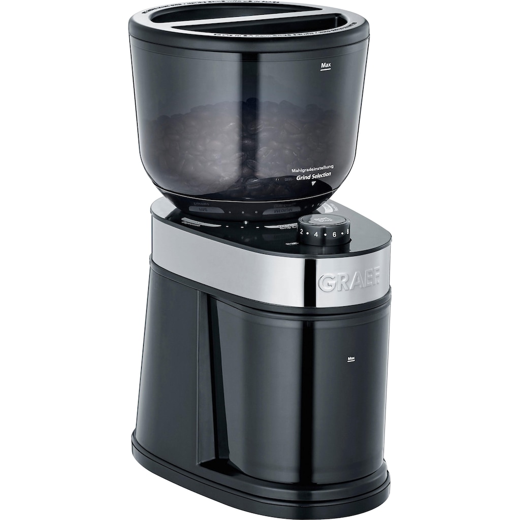 Graef Kaffeemühle »CM 202, schwarz«, 130 W, Scheibenmahlwerk, 225 g Bohnenbehälter