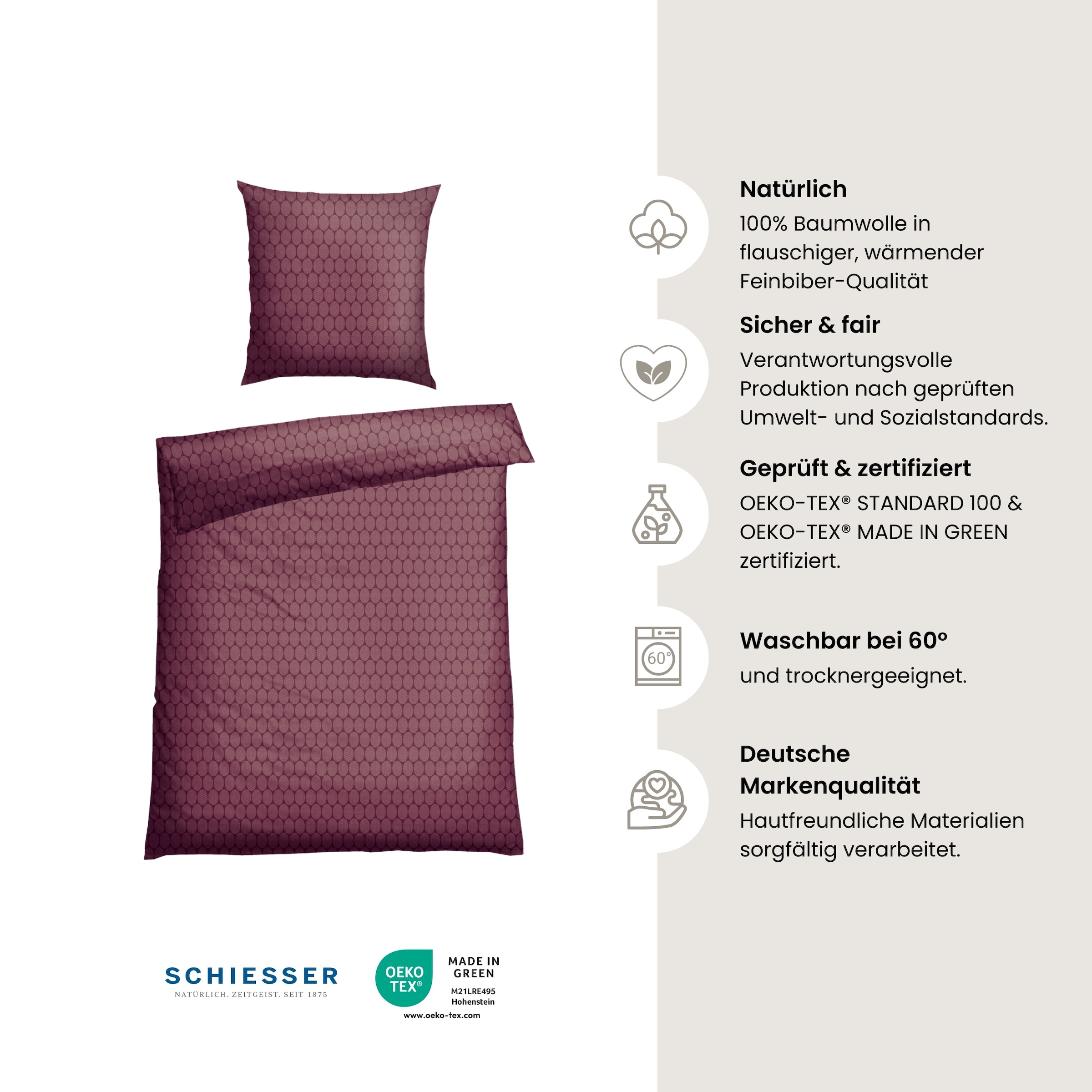Schiesser Bettwäsche »Drops aus weicher Baumwolle mit modernem Grafikprint« günstig online kaufen