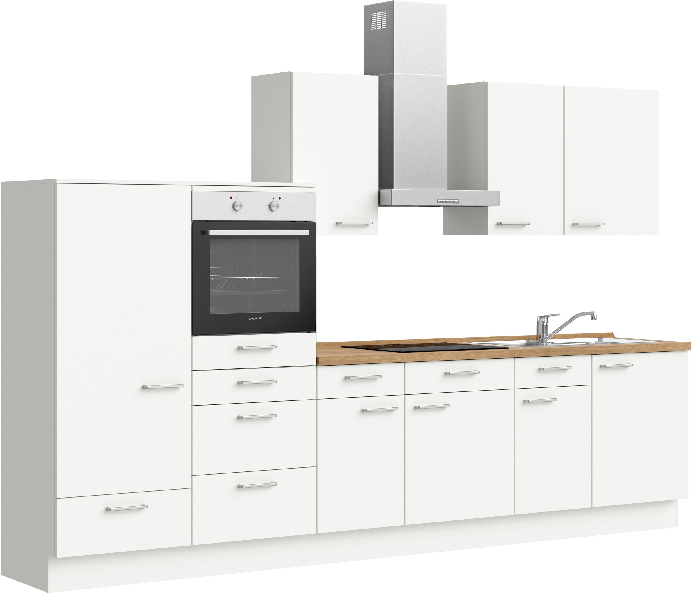 nobilia® Küchenzeile »"Touch I"«, vormontiert, Ausrichtung wählbar, Breite 330 cm, wahlw. mit E-Geräten