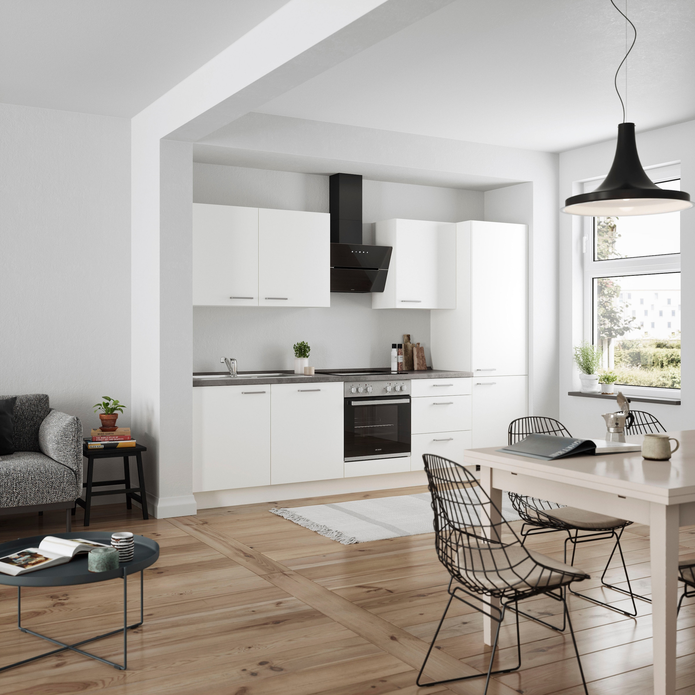 nobilia® Küchenzeile »"Touch II"«, vormontiert, Ausrichtung wählbar, Breite 300 cm, wahlw. mit E-Geräten