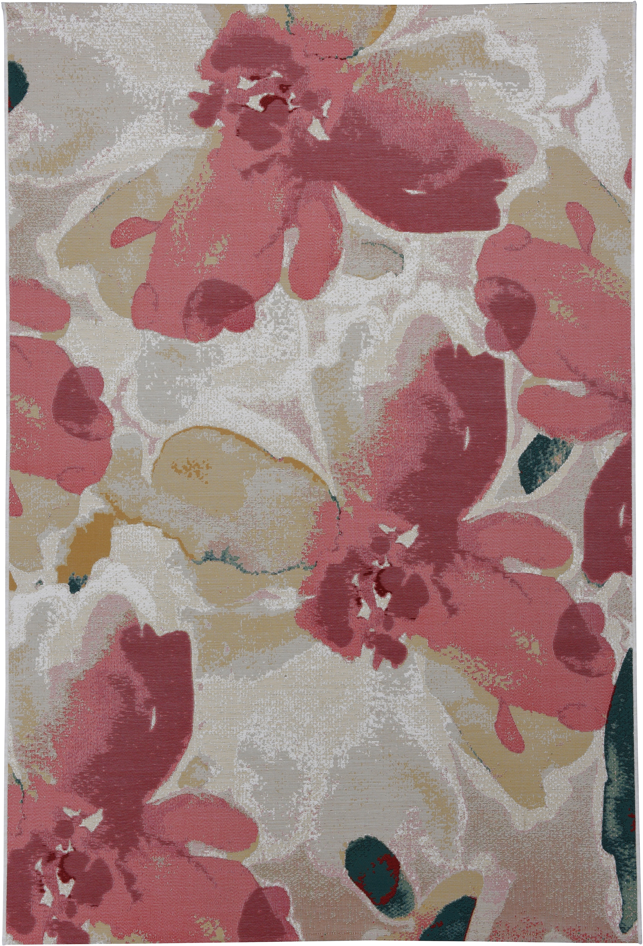 TOM TAILOR HOME Teppich »Garden Blossom«, rechteckig, 3 mm Höhe, Flachgewebe, modernes Blumen Design, In- und Outdoor geeignet